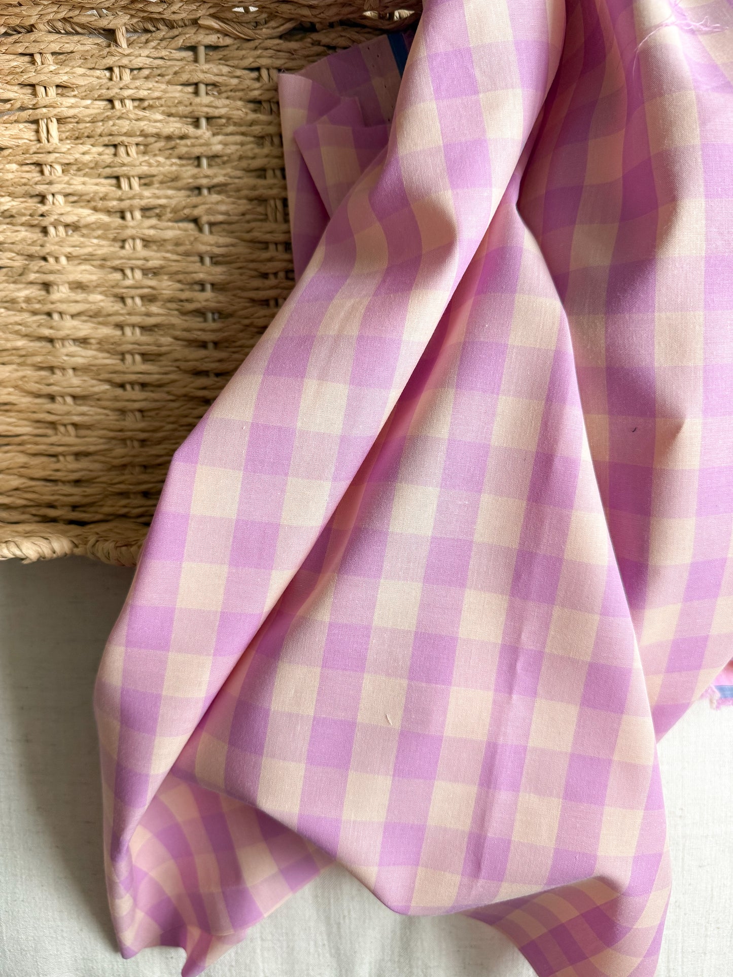 Cotton Yarn Dyed Gingham Fabric - Pink & Sand