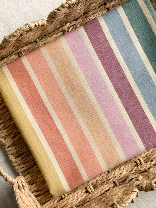Cotton Fabric - Rainbow Wings Maxi Stripe