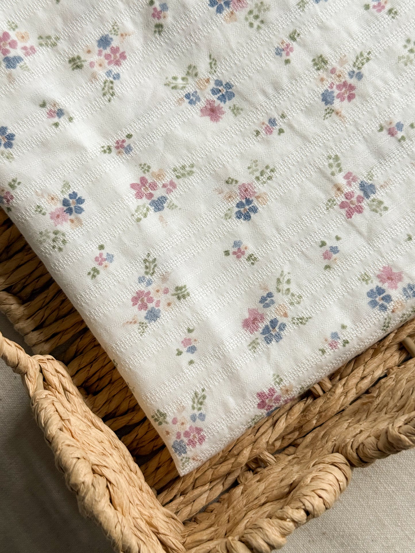 Organic Cotton Jacquard Fabric - Pastel Prairie