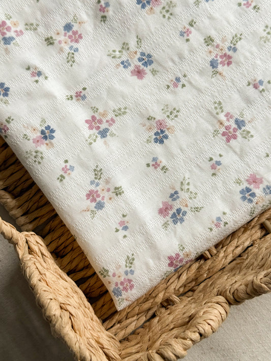 Organic Cotton Jacquard Fabric - Pastel Prairie