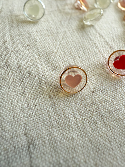 Resin Heart Button