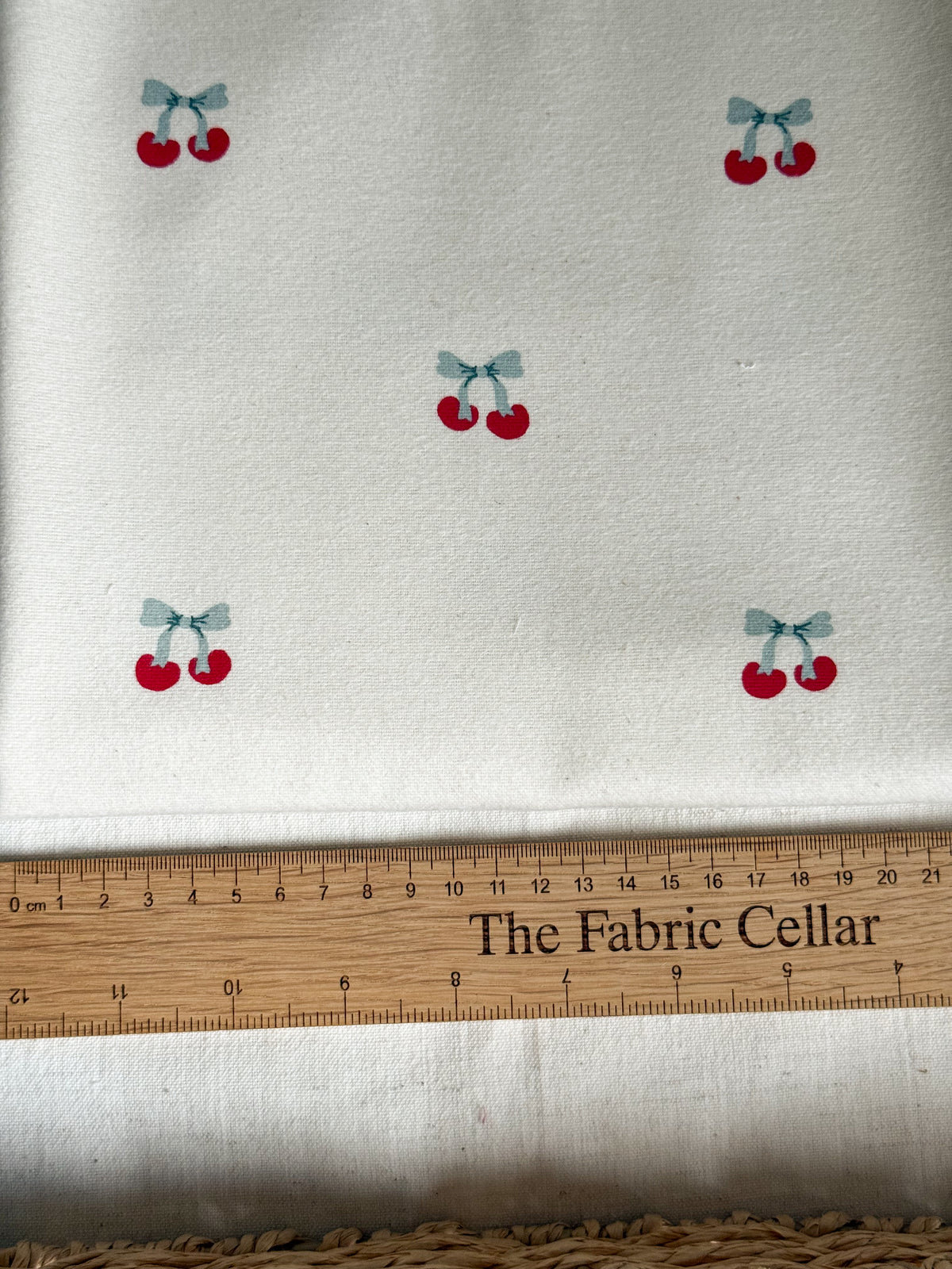 Cotton Flannel Fabric - Cherries