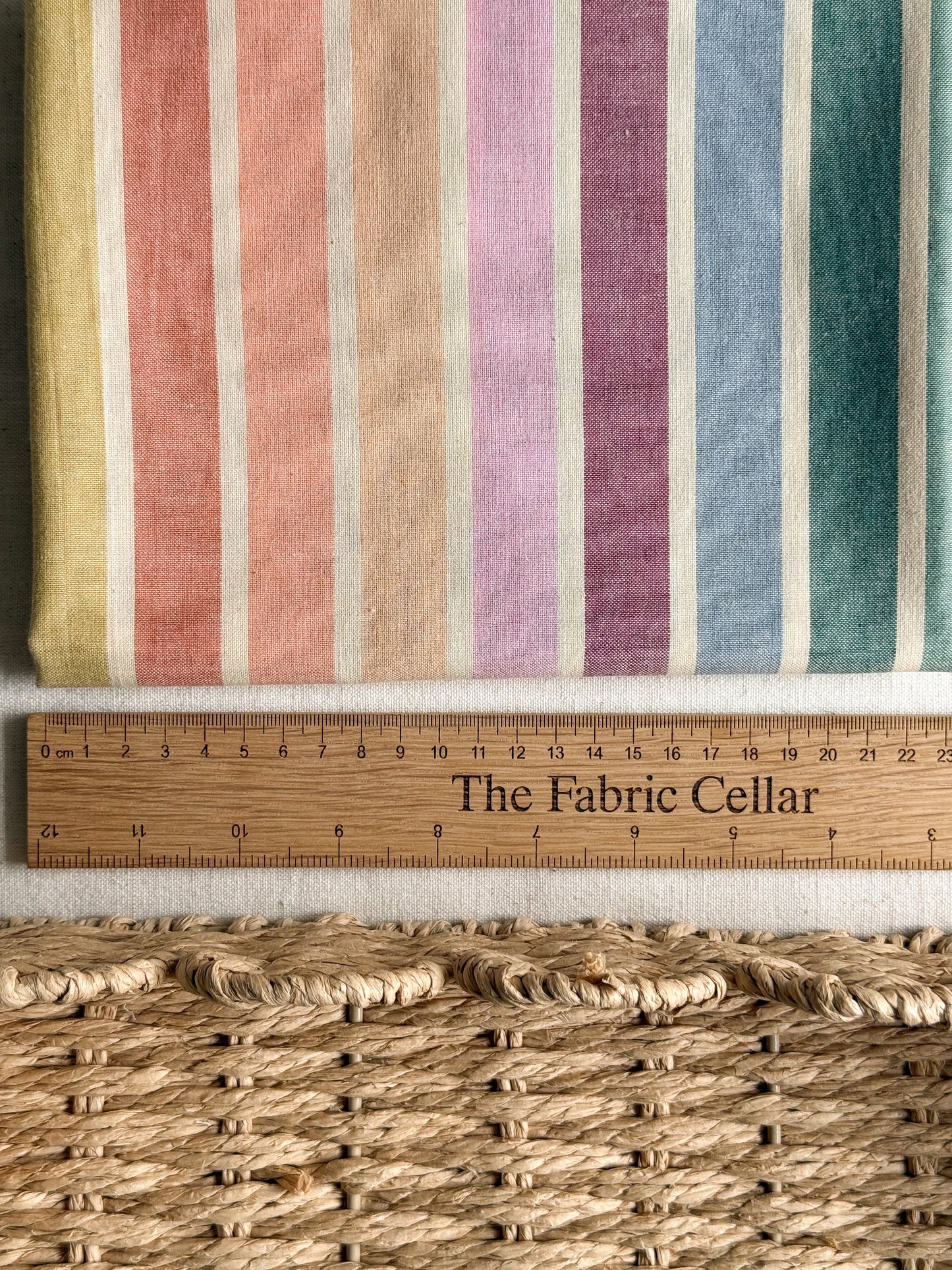 Cotton Fabric - Rainbow Wings Maxi Stripe - 45cm Remnant