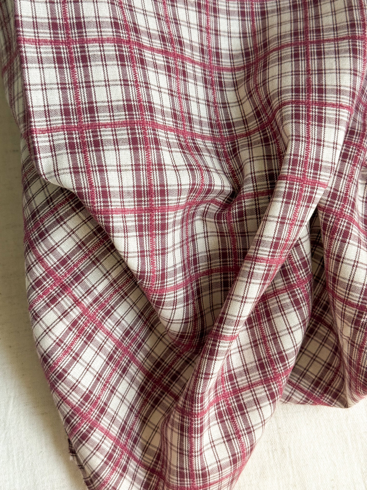Cotton Yarn Dyed Plaid Tartan Fabric - Mulberry