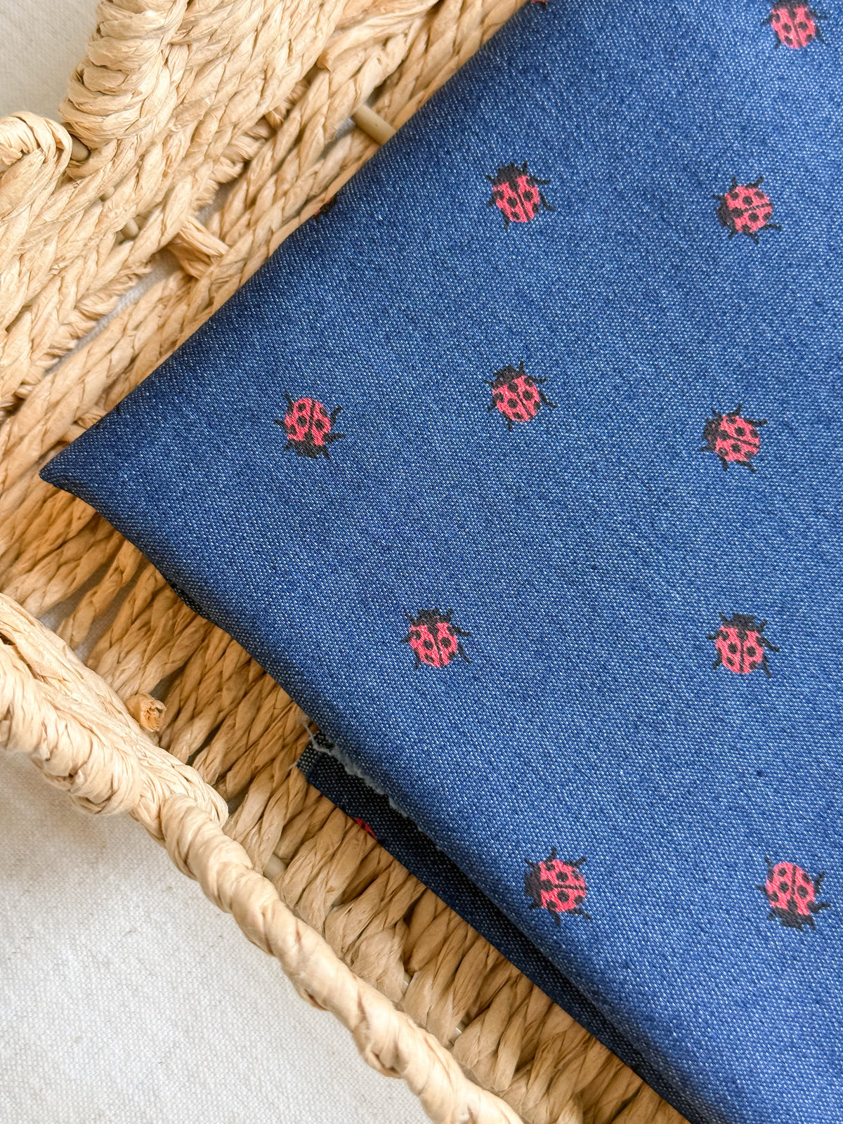Cotton Denim Stretch Fabric  - Ladybirds