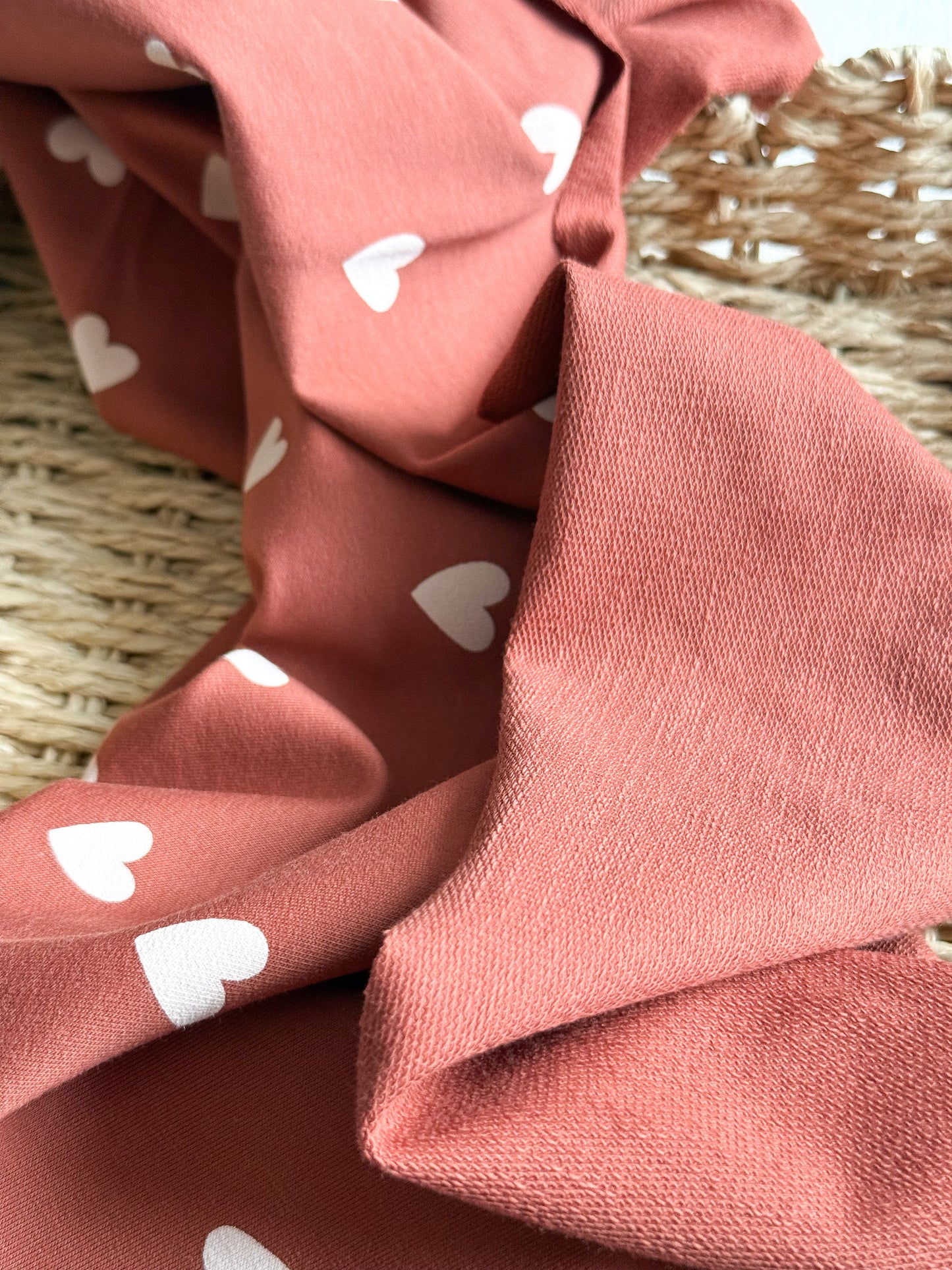 Cotton French Terry Fabric - Hearts