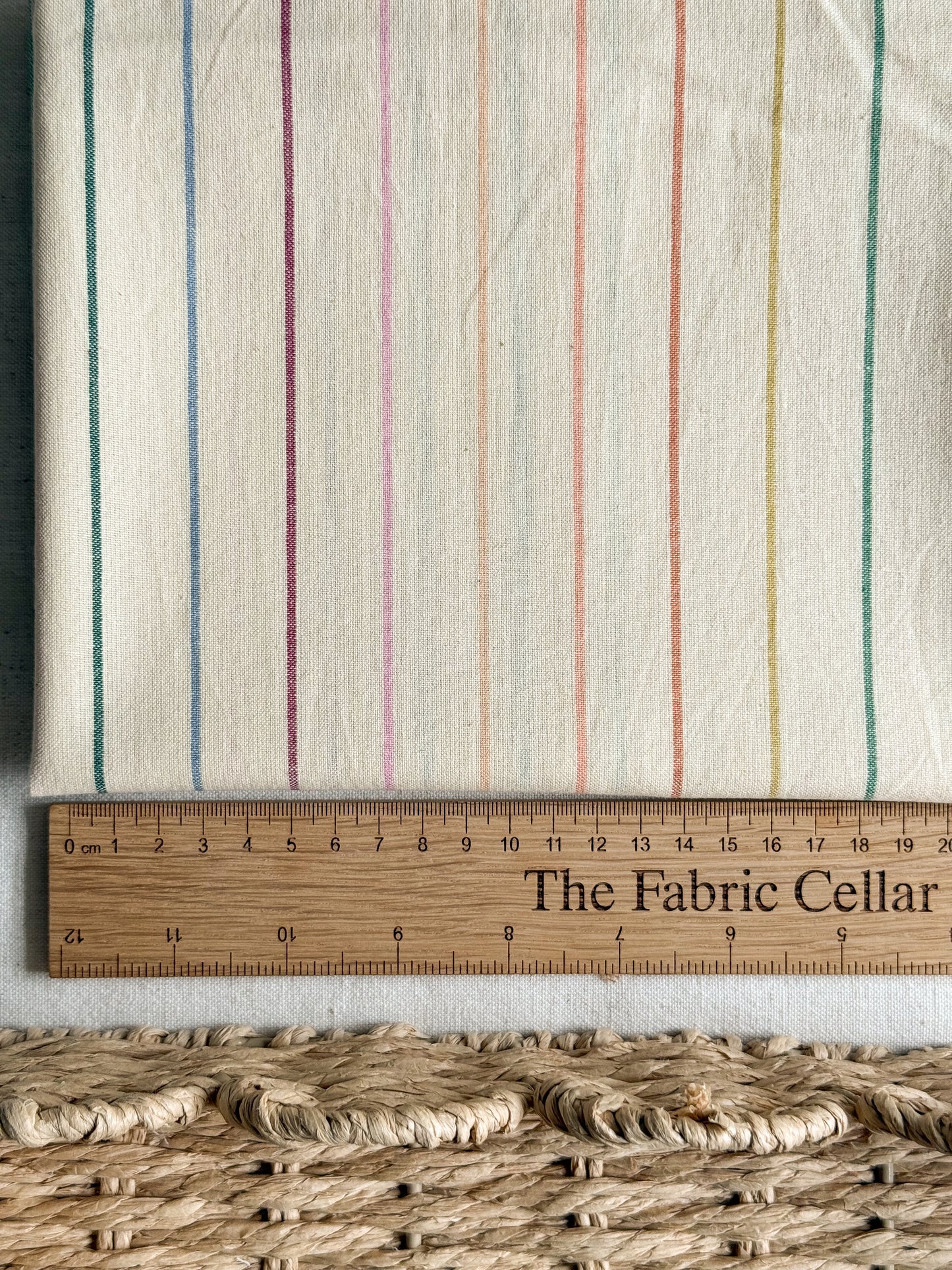 Cotton Fabric - Rainbow Wings Mini Stripe