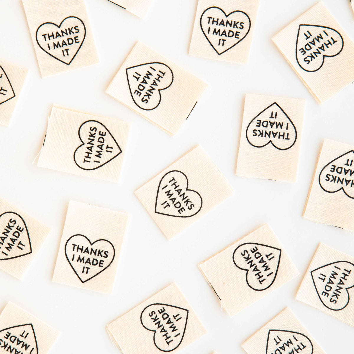 Thanks I Made It Heart Organic Cotton Labels - Pack of 8