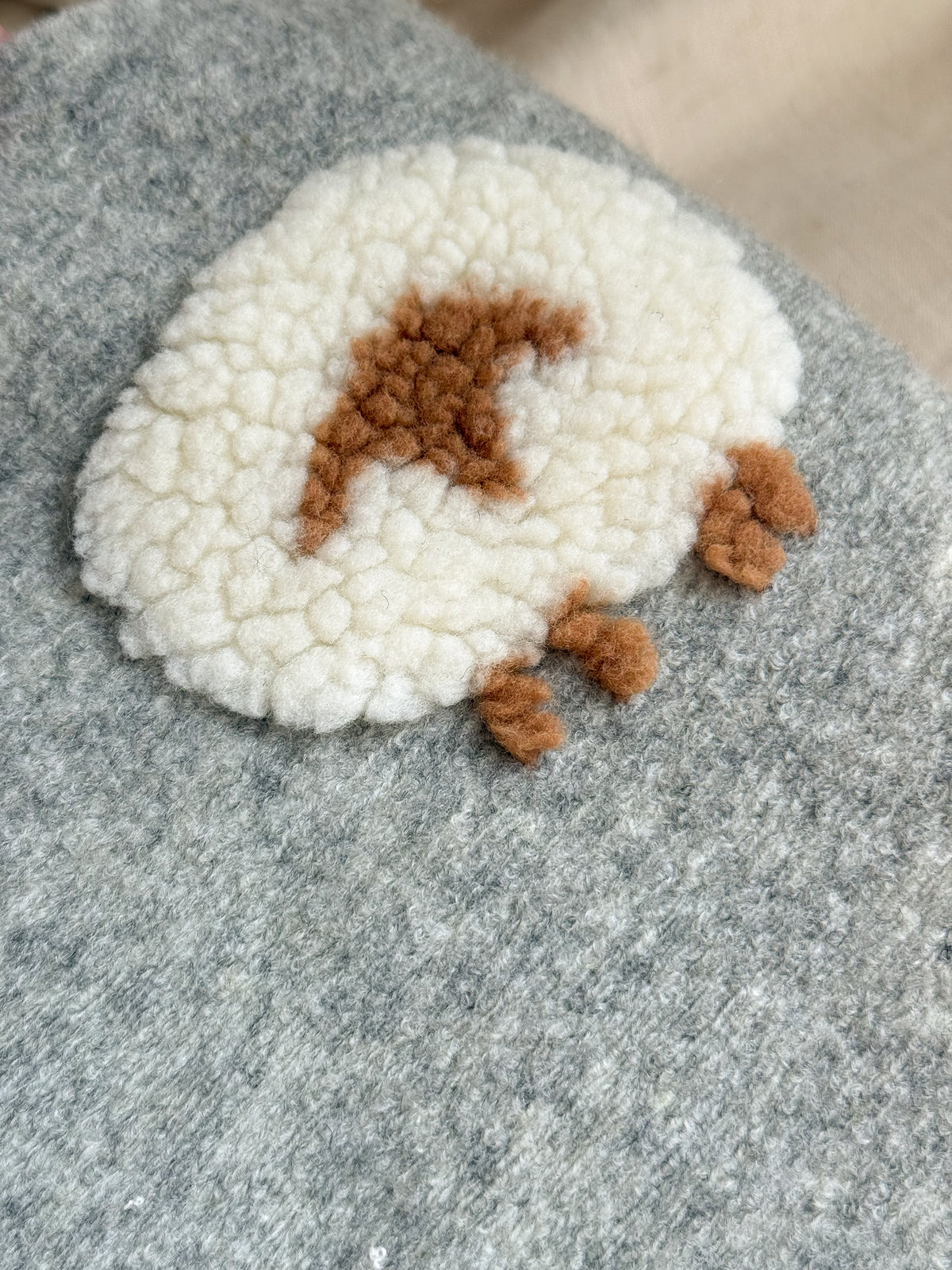 Soft Teddy Sheep Fabric - 3D Sheep