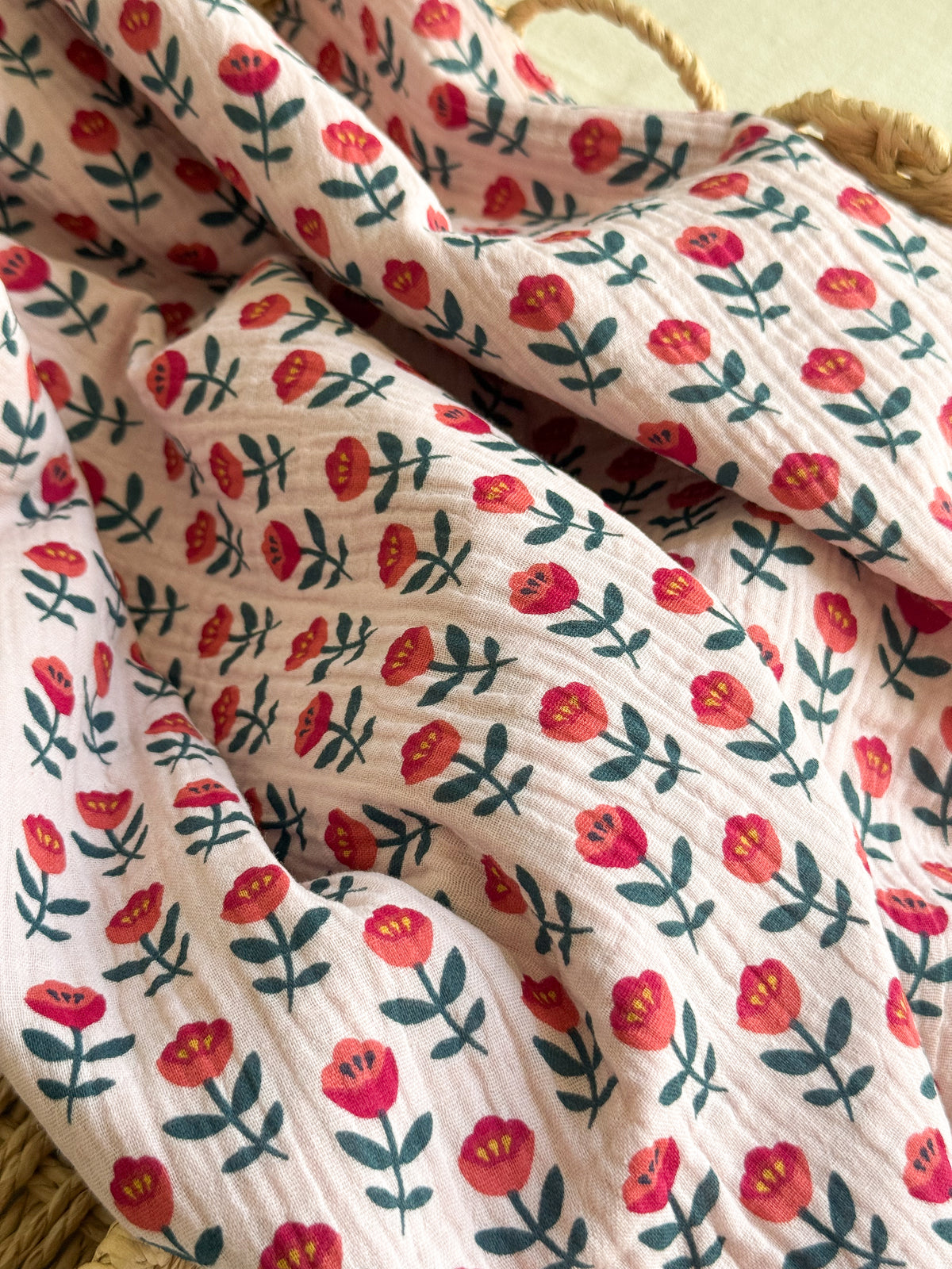 Double Gauze Fabric - Nordic Tulips