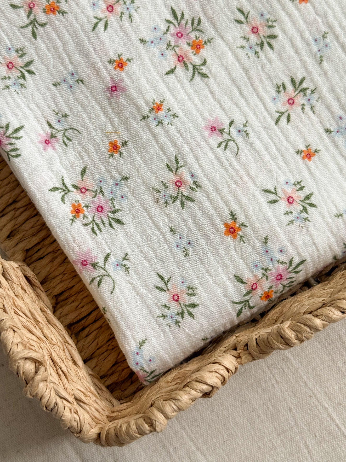 Organic Cotton Double Gauze Fabric - Spring Bouquet
