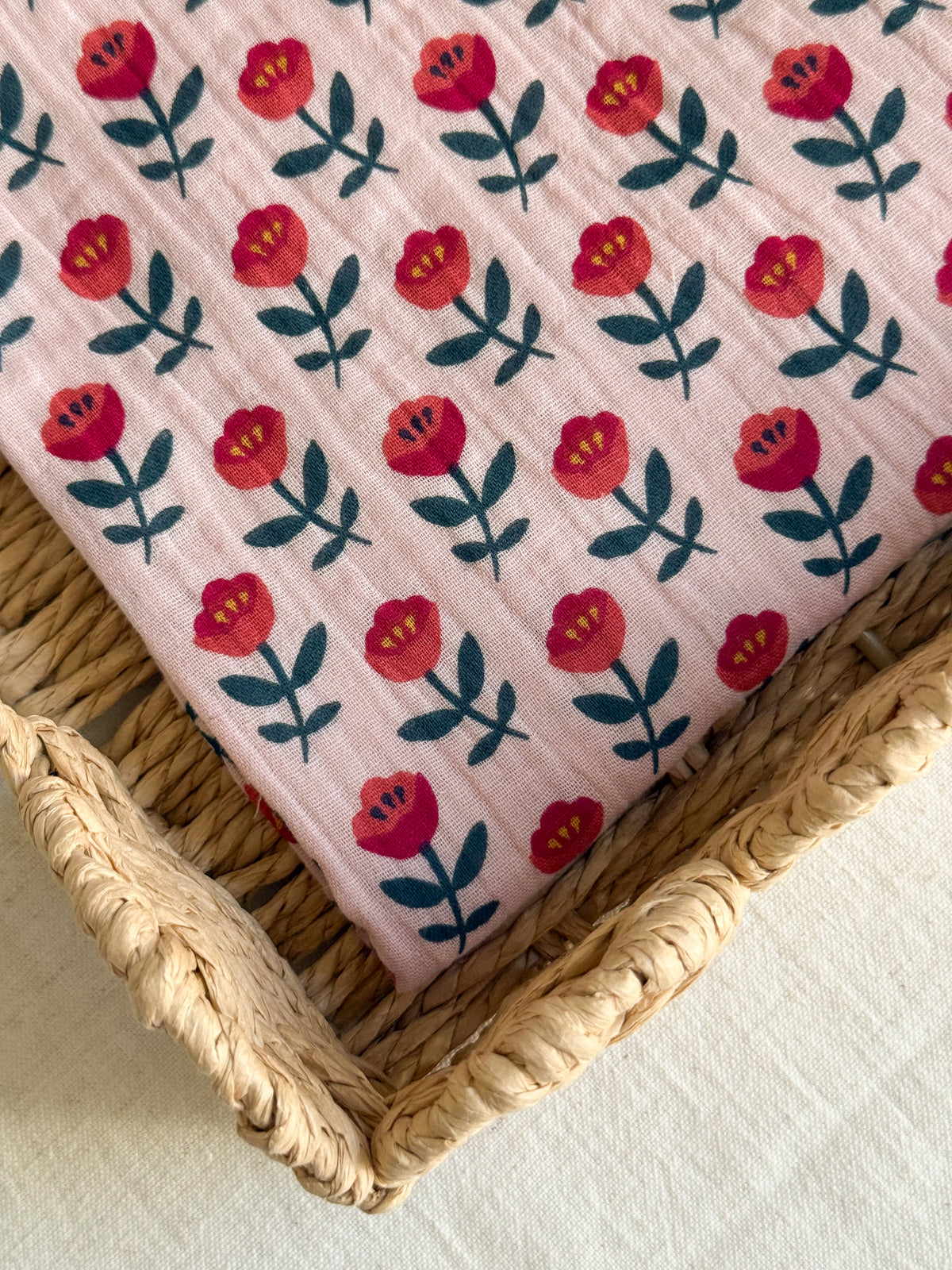Double Gauze Fabric - Nordic Tulips
