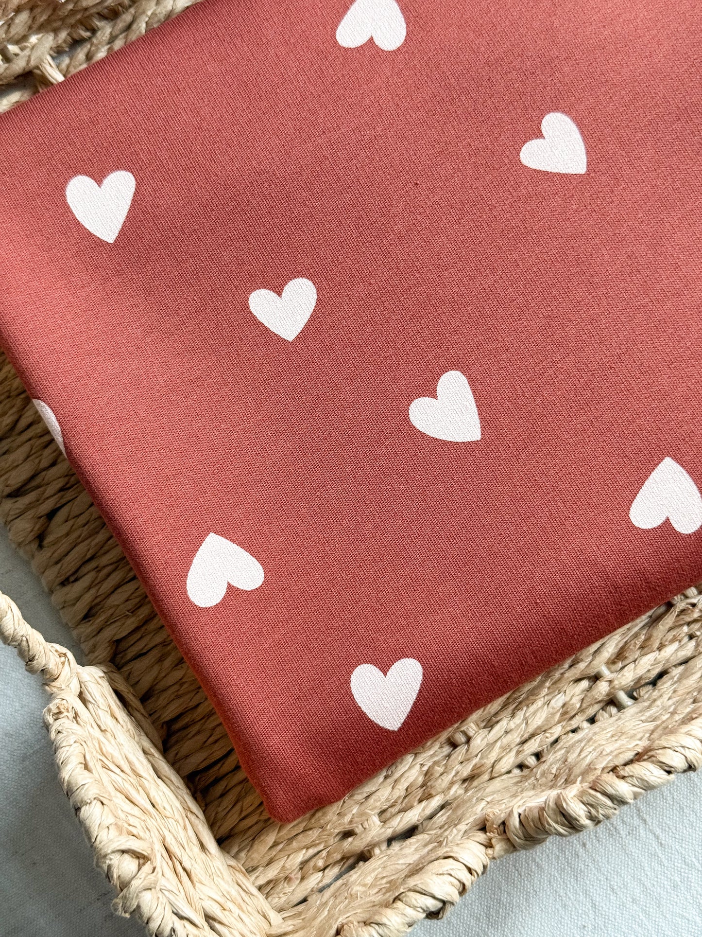 Cotton French Terry Fabric - Hearts