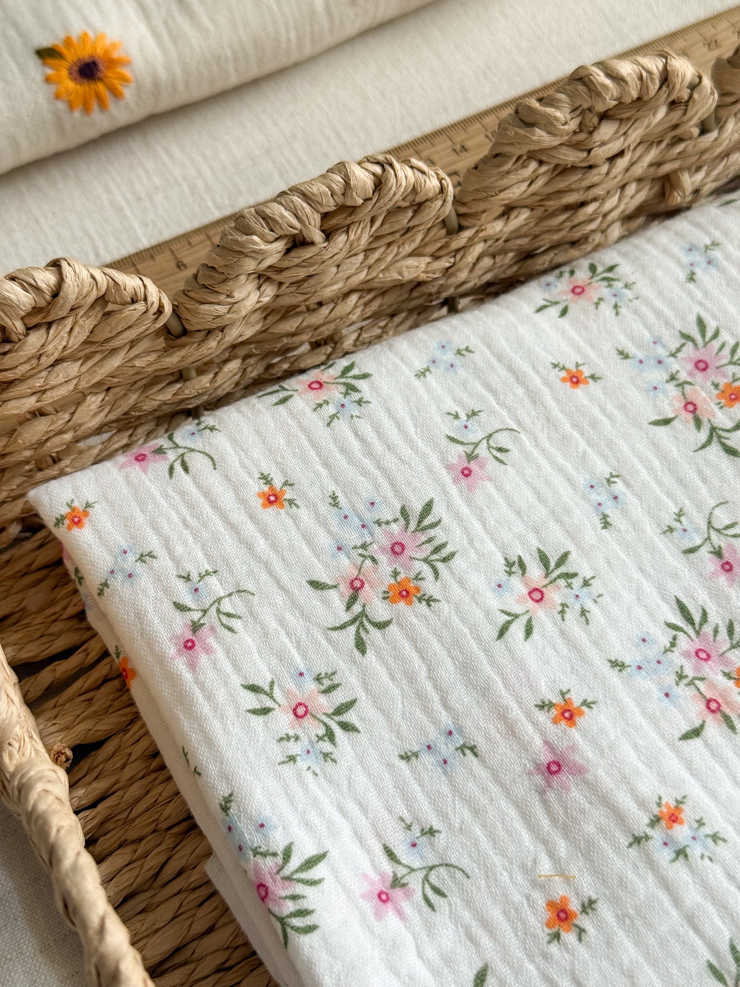 Organic Cotton Double Gauze Fabric - Spring Bouquet
