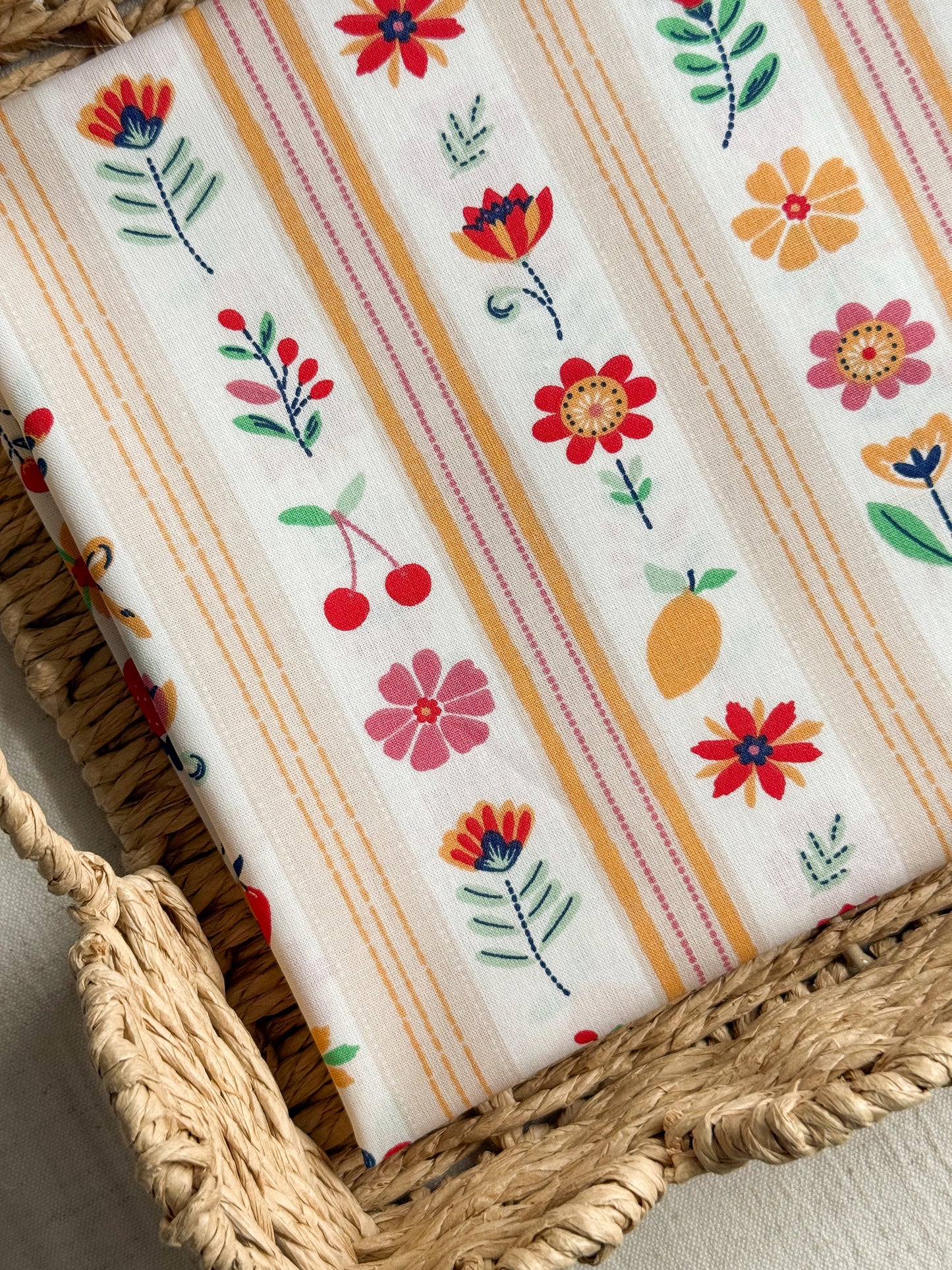 Cotton Poplin Fabric  - Summer Print