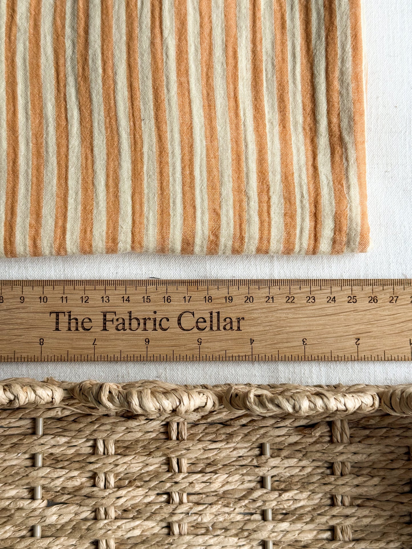Double Gauze Fabric - Double Sided Stripe - Apricot
