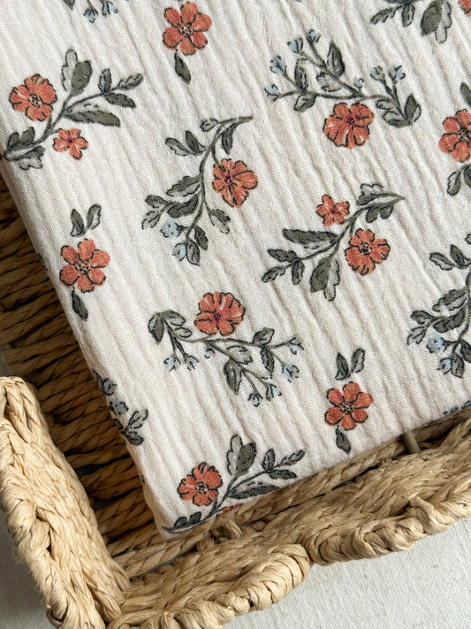 Double Gauze Fabric - Vintage Flowers