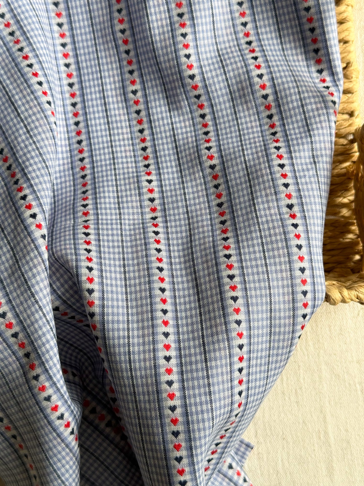 Gingham Cotton Jacquard Fabric - Light Blue