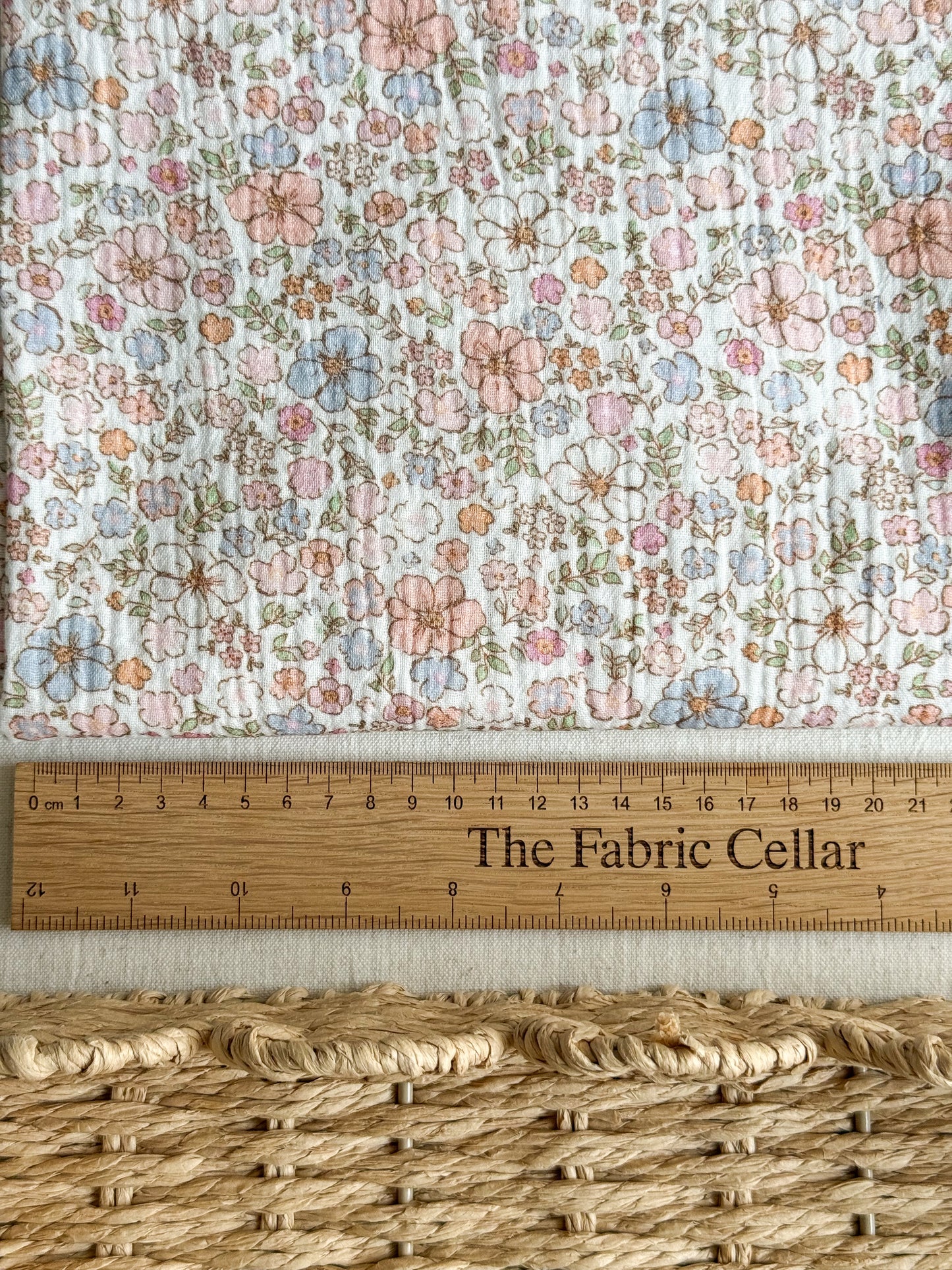 Cotton Double Gauze Fabric - Pastel Floral