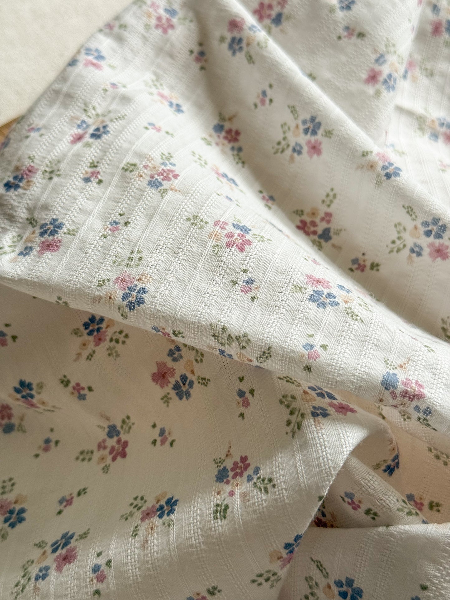 Organic Cotton Jacquard Fabric - Pastel Prairie