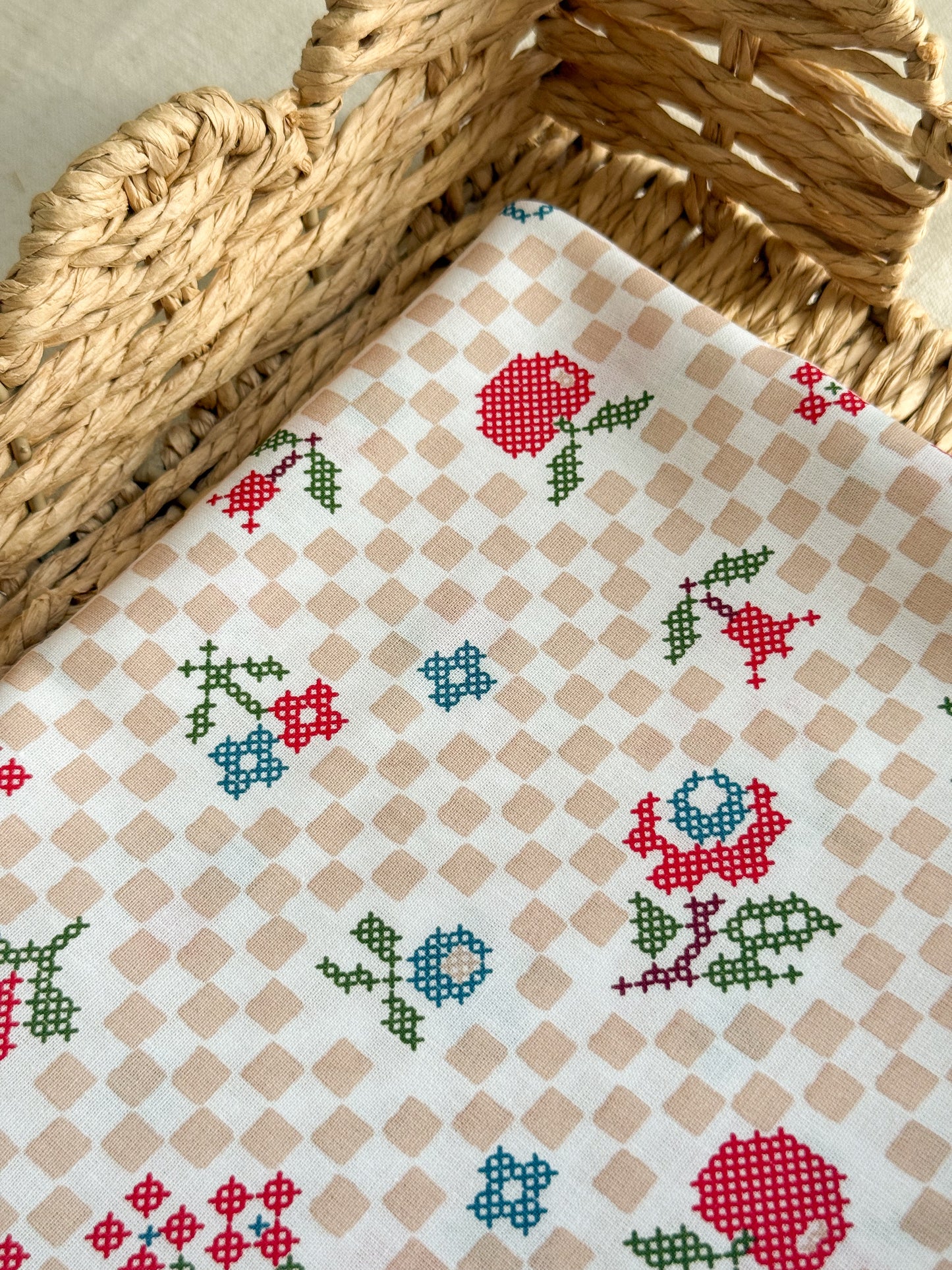 Cotton Poplin Fabric  - Chequerboard