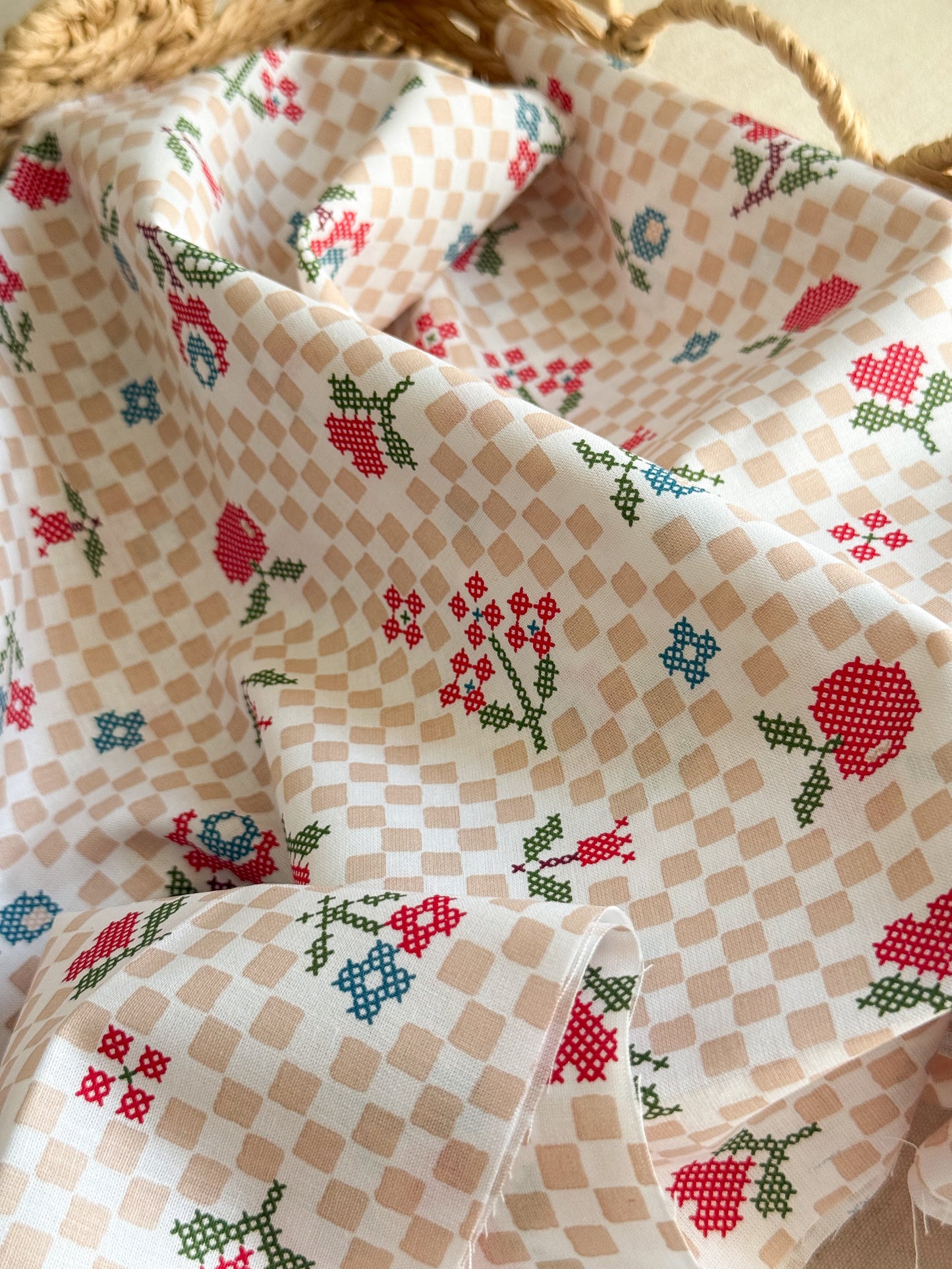 Cotton Poplin Fabric  - Chequerboard