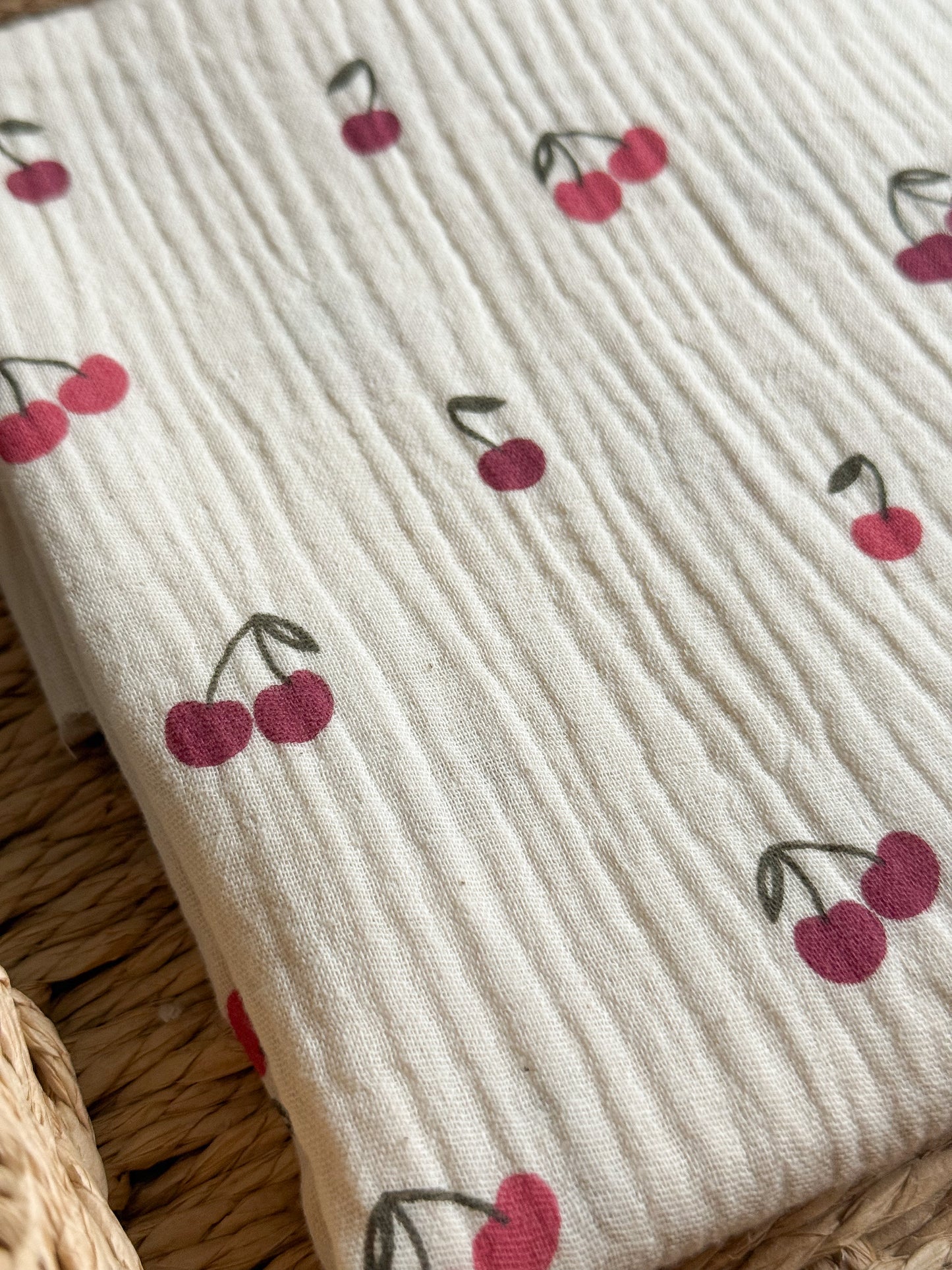Double Gauze Fabric - Cherries