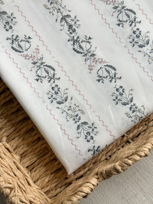 Organic Cotton Voile Fabric - Romantic Floral