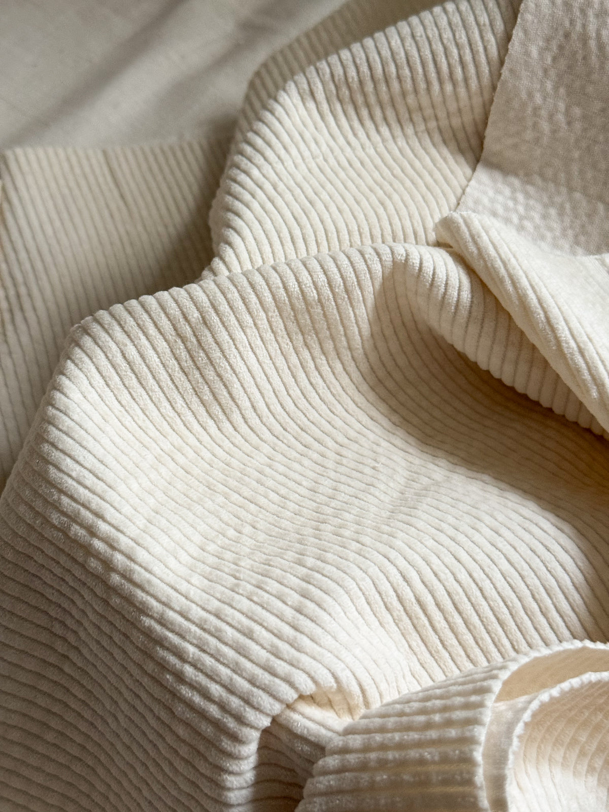 Cotton Corduroy Fabric - Ecru