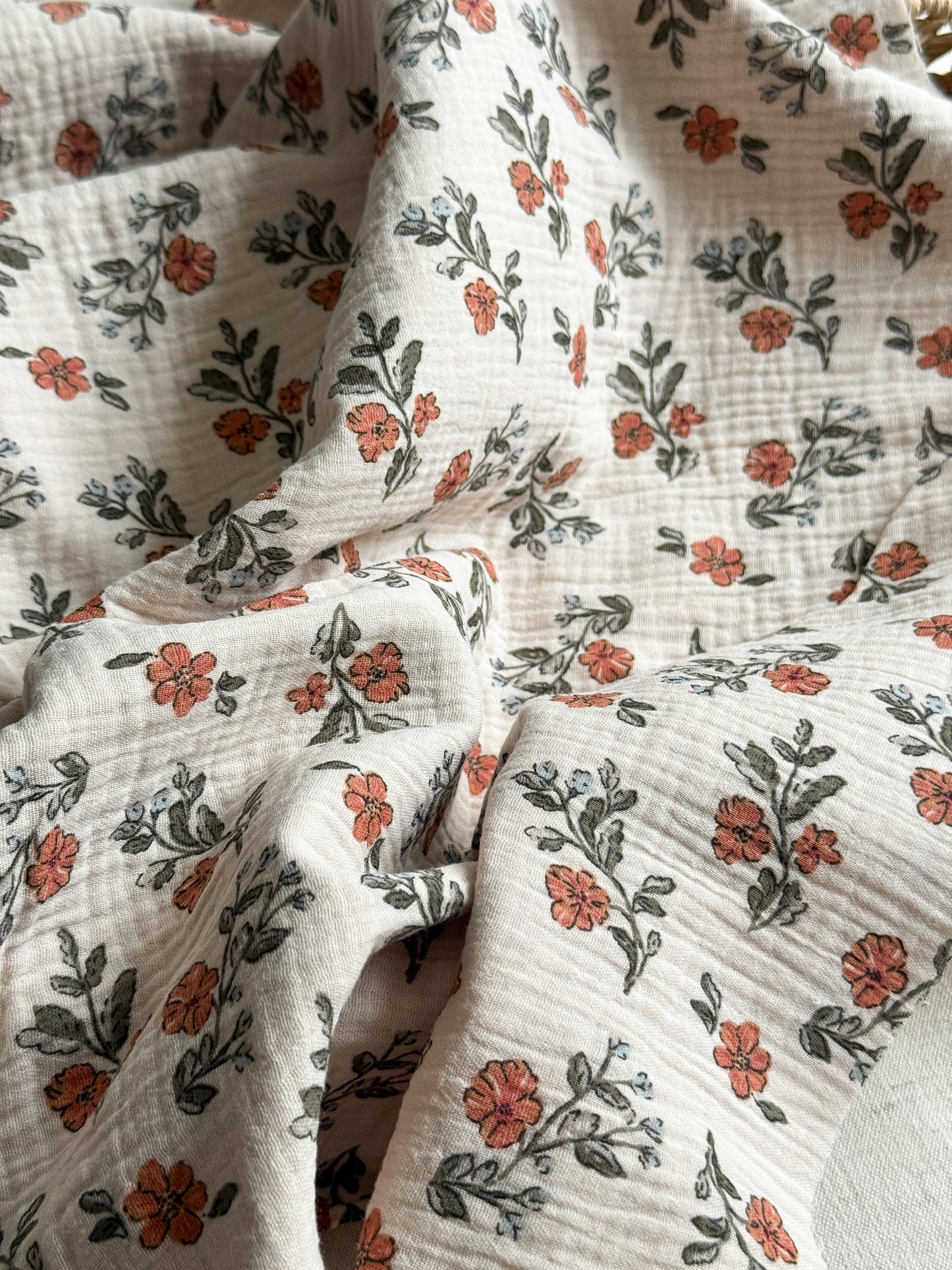 Double Gauze Fabric - Vintage Flowers