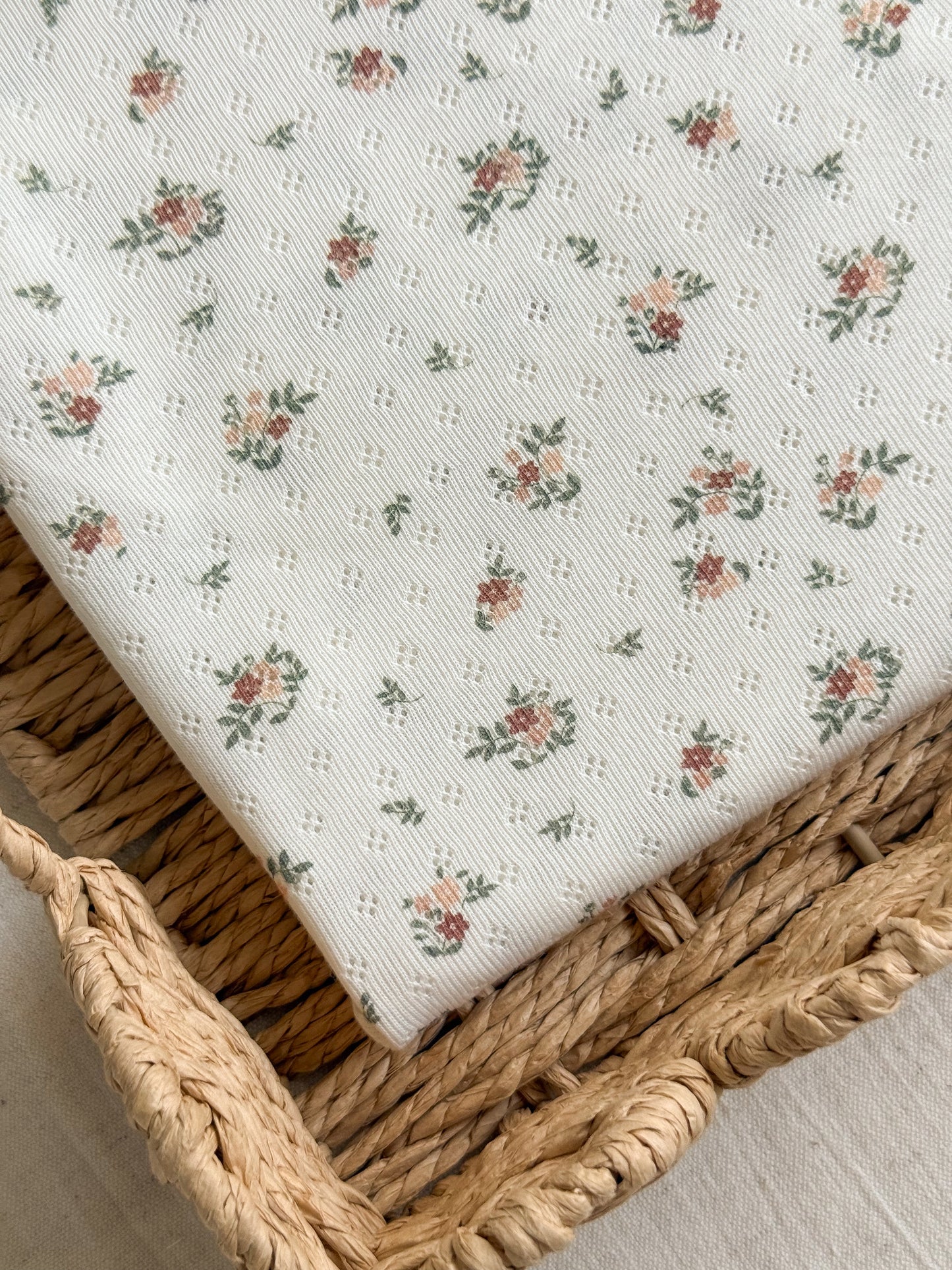 Cotton Jersey Pointelle Fabric - Bouquet
