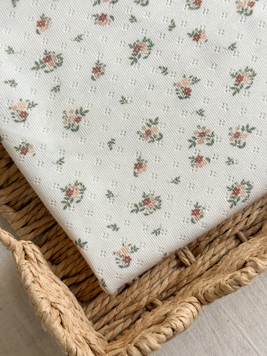 Cotton Jersey Pointelle Fabric - Bouquet