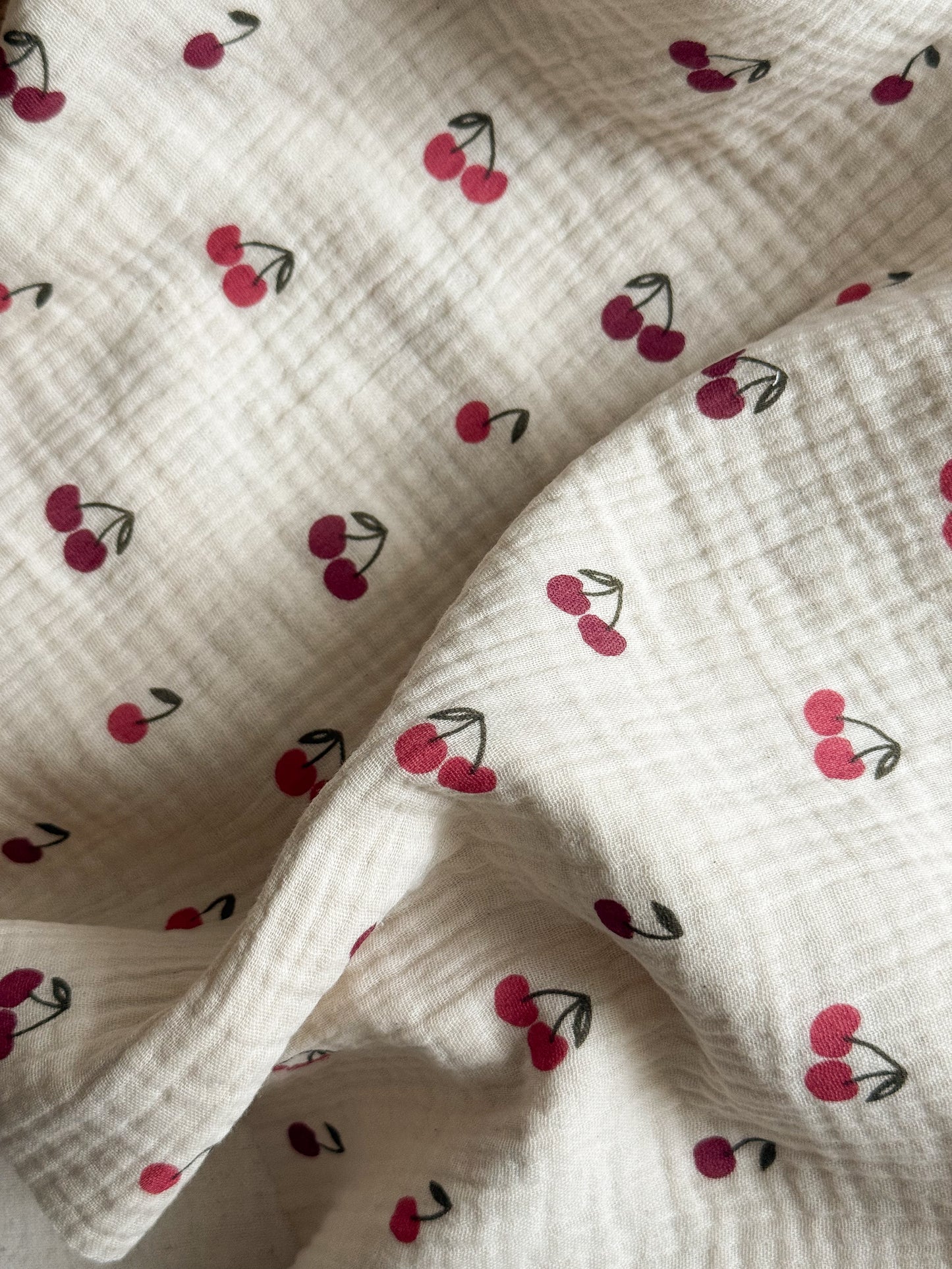 Double Gauze Fabric - Cherries