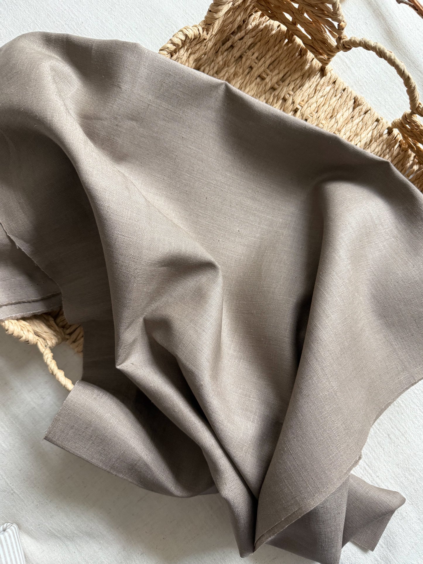 Fine Stonewashed Linen Fabric - Taupe