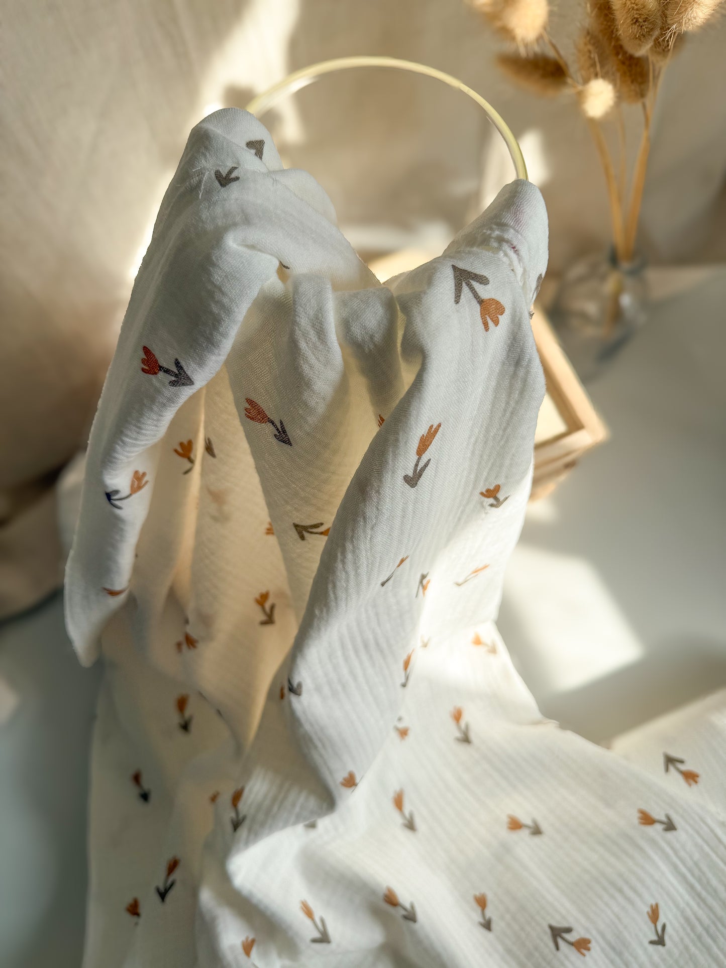 Cotton Double Gauze Fabric - Tulips