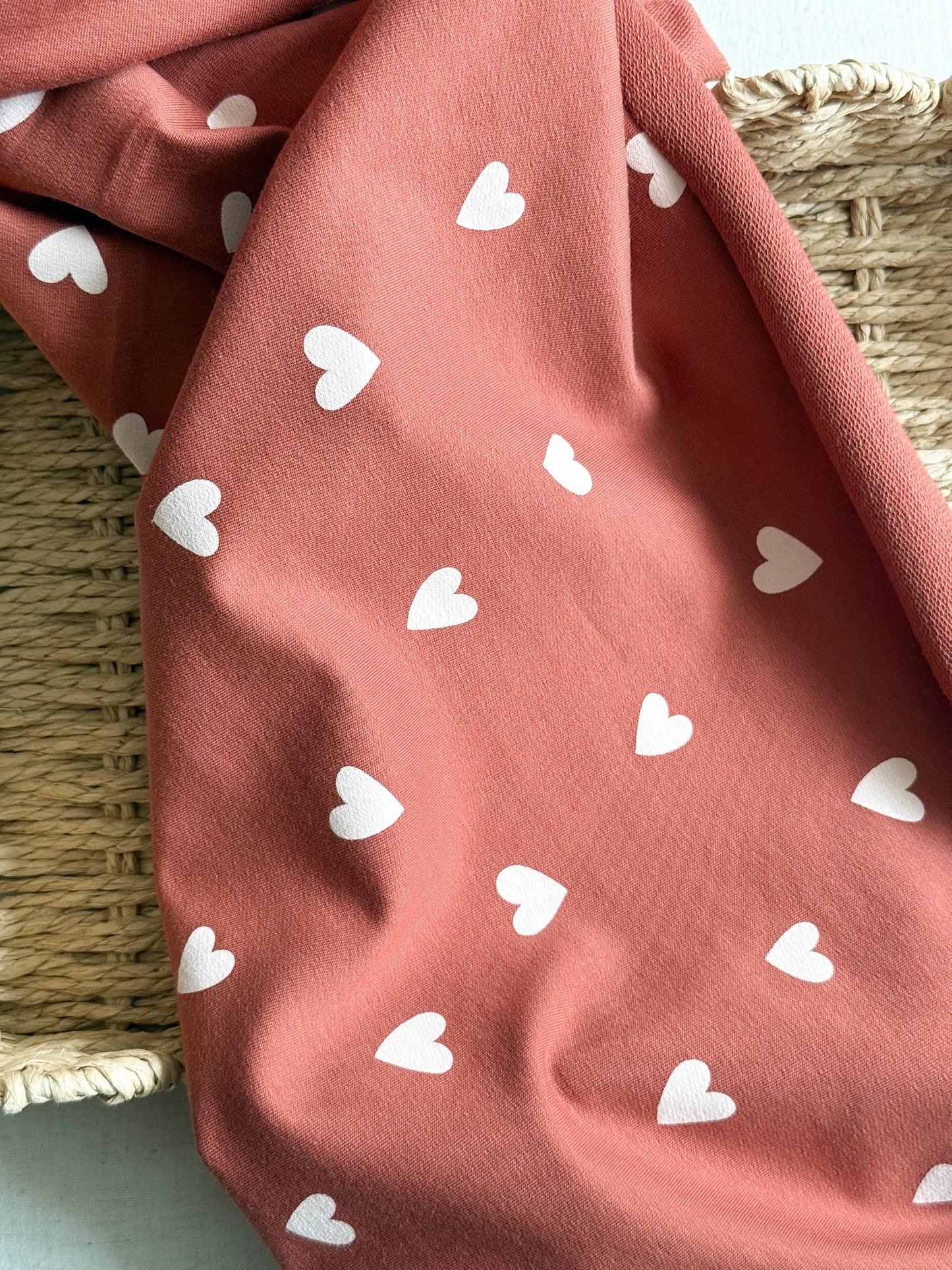 Cotton French Terry Fabric - Hearts