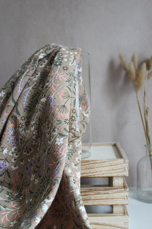 Organic Double Gauze - Wild Meadow Floral