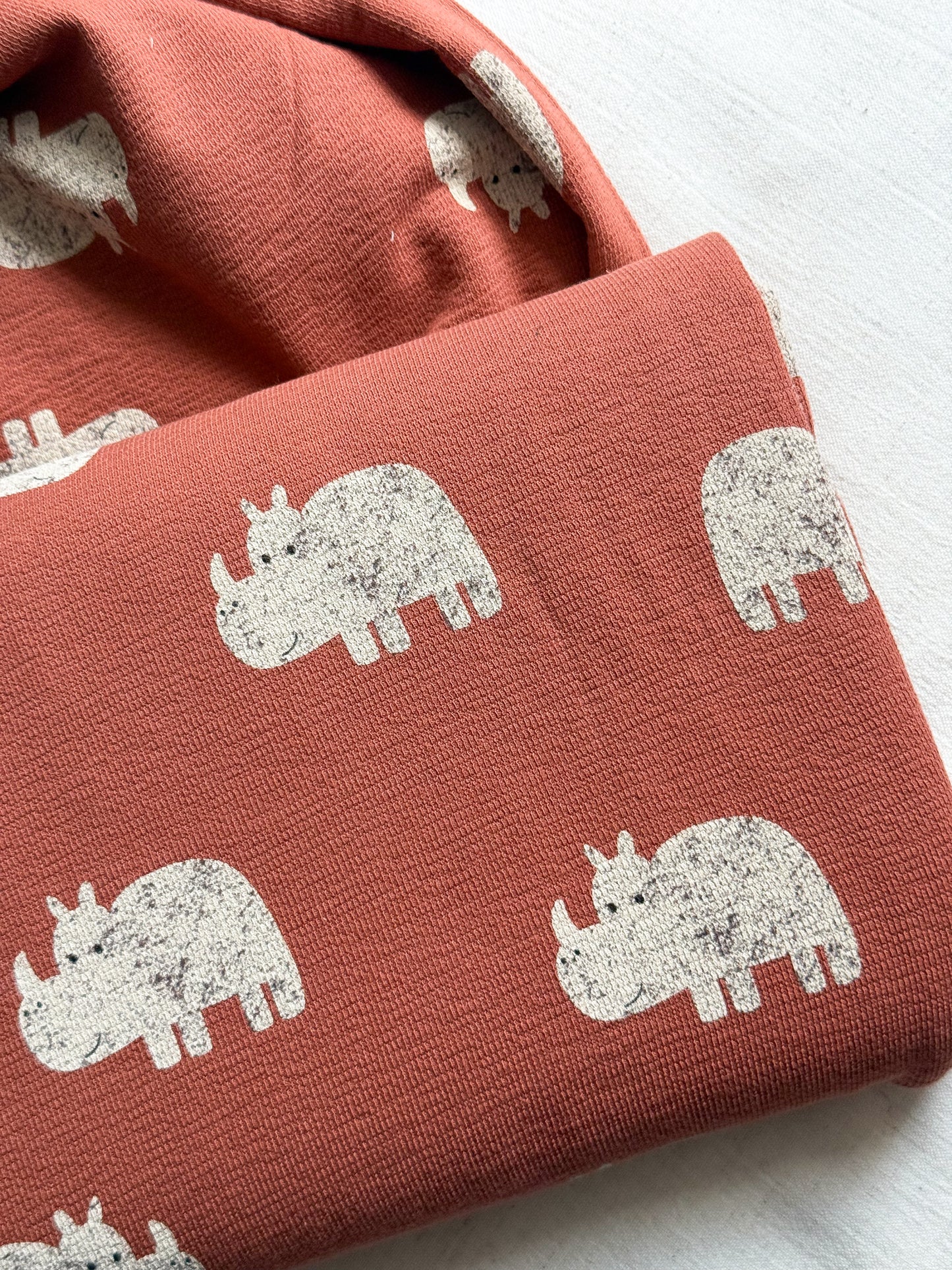 Cotton Terry Crepe Fabric - Rhino
