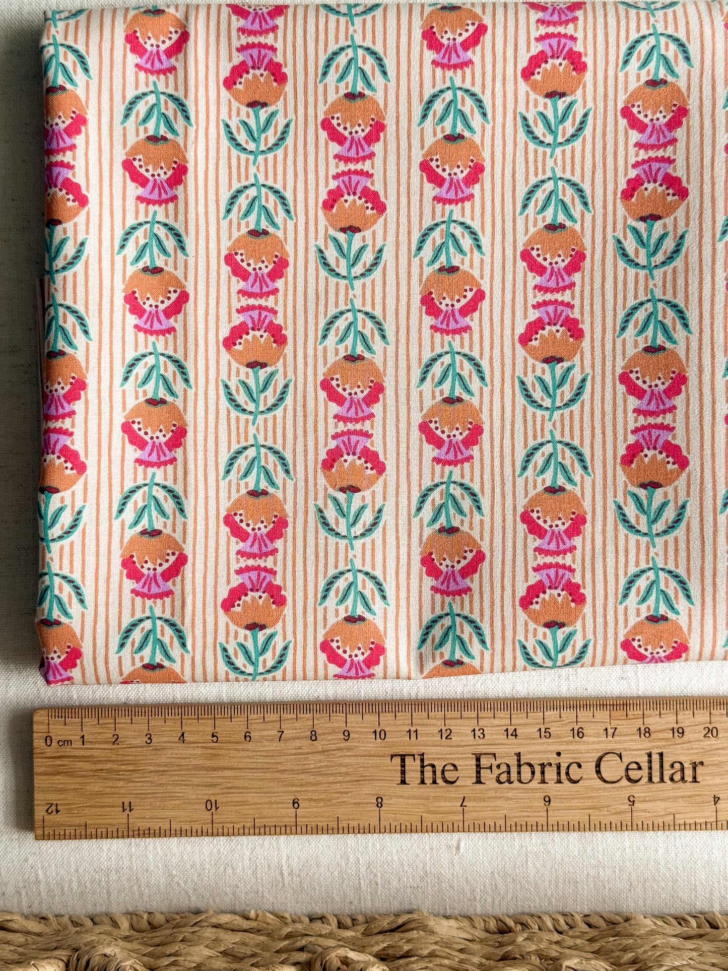 Cotton Poplin Fabric  - Spring Block Print