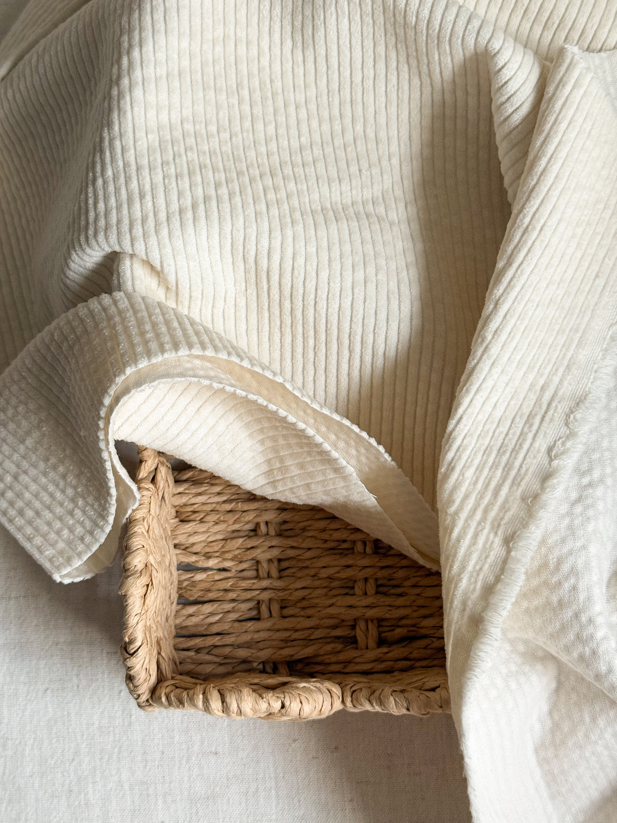 Cotton Corduroy Fabric - Ecru