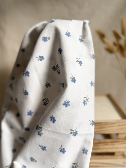 Linen Look Cotton - Blue Daisy