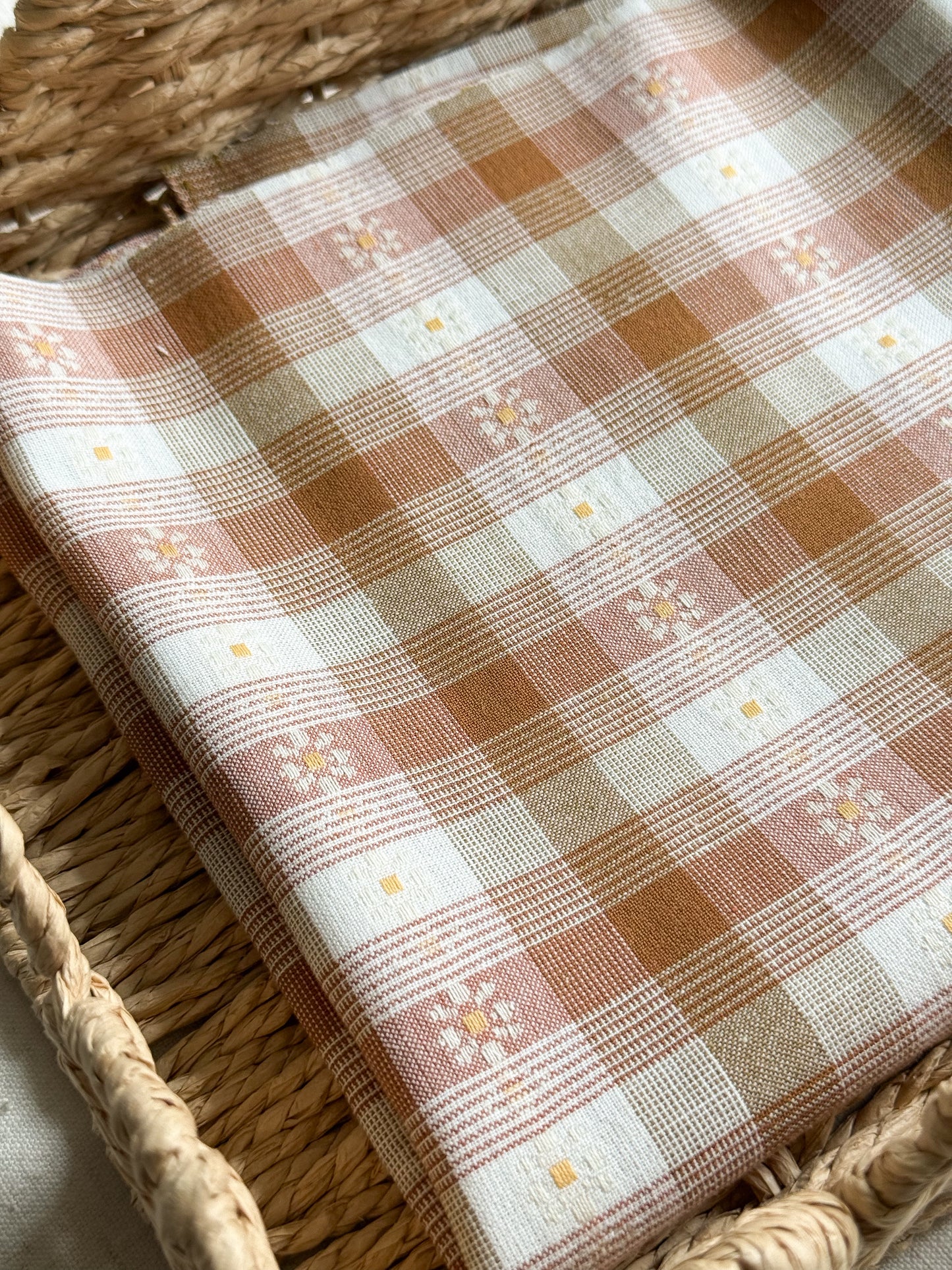 Woven Daisy Cotton Fabric - Golden Hour Plaid Gingham