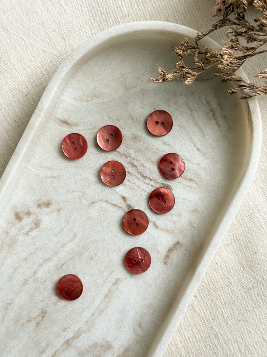 Natural Mother of Pearl Button - Pink Round - 15mm