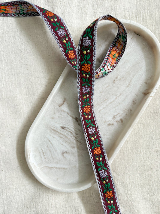 Jacquard Trim Ribbon - Roses- 23mm