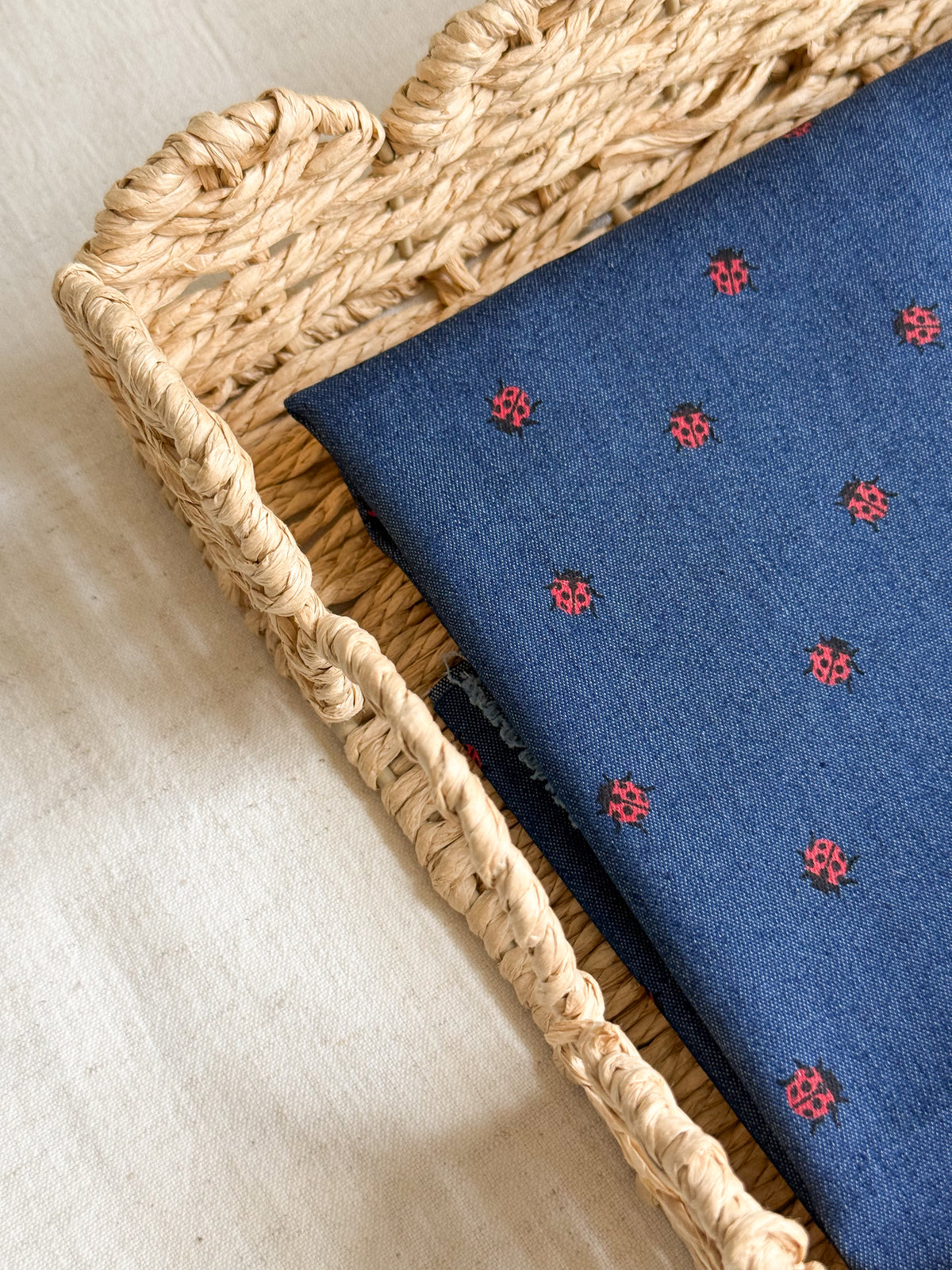 Cotton Denim Stretch Fabric  - Ladybirds