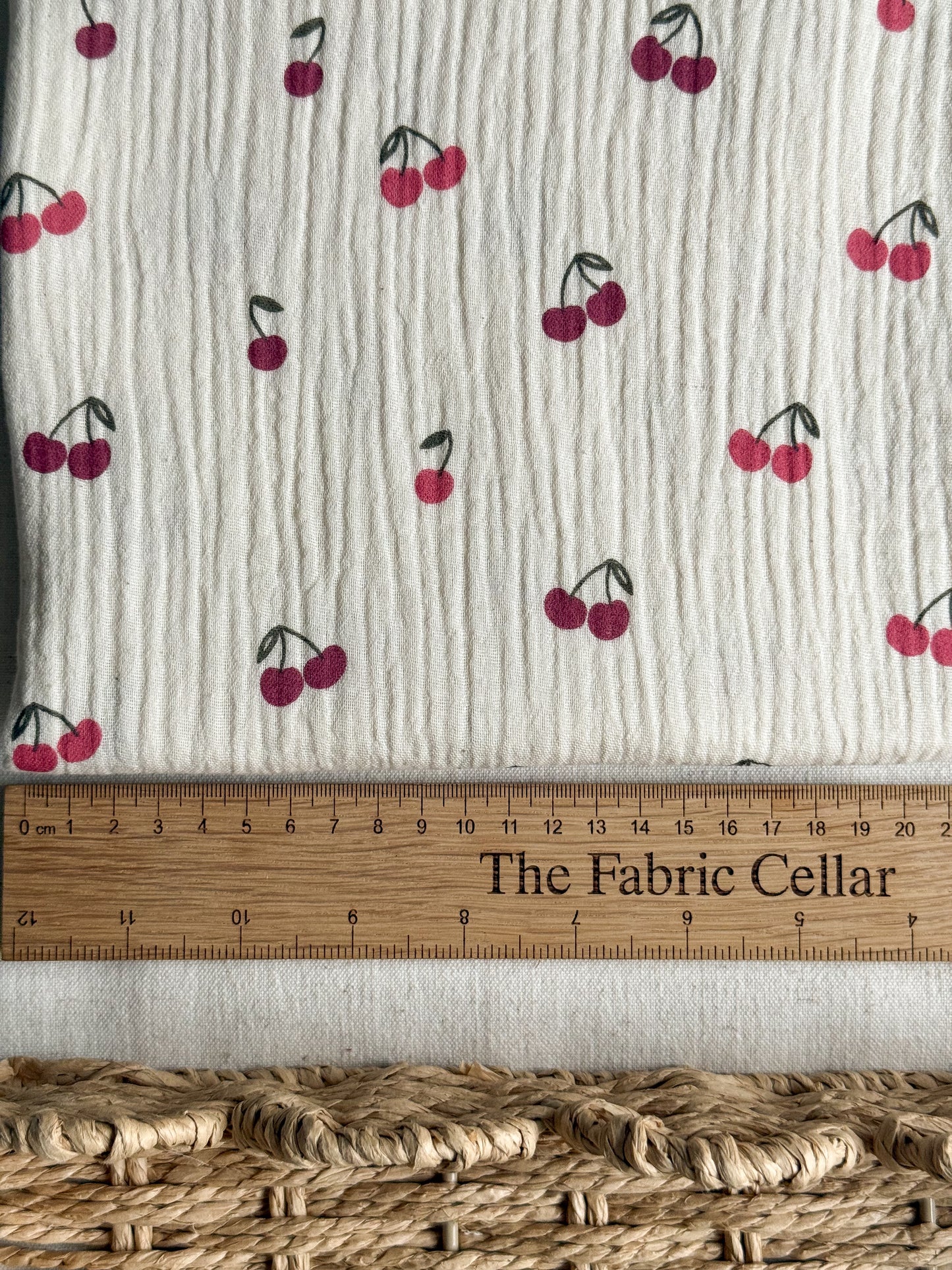 Double Gauze Fabric - Cherries
