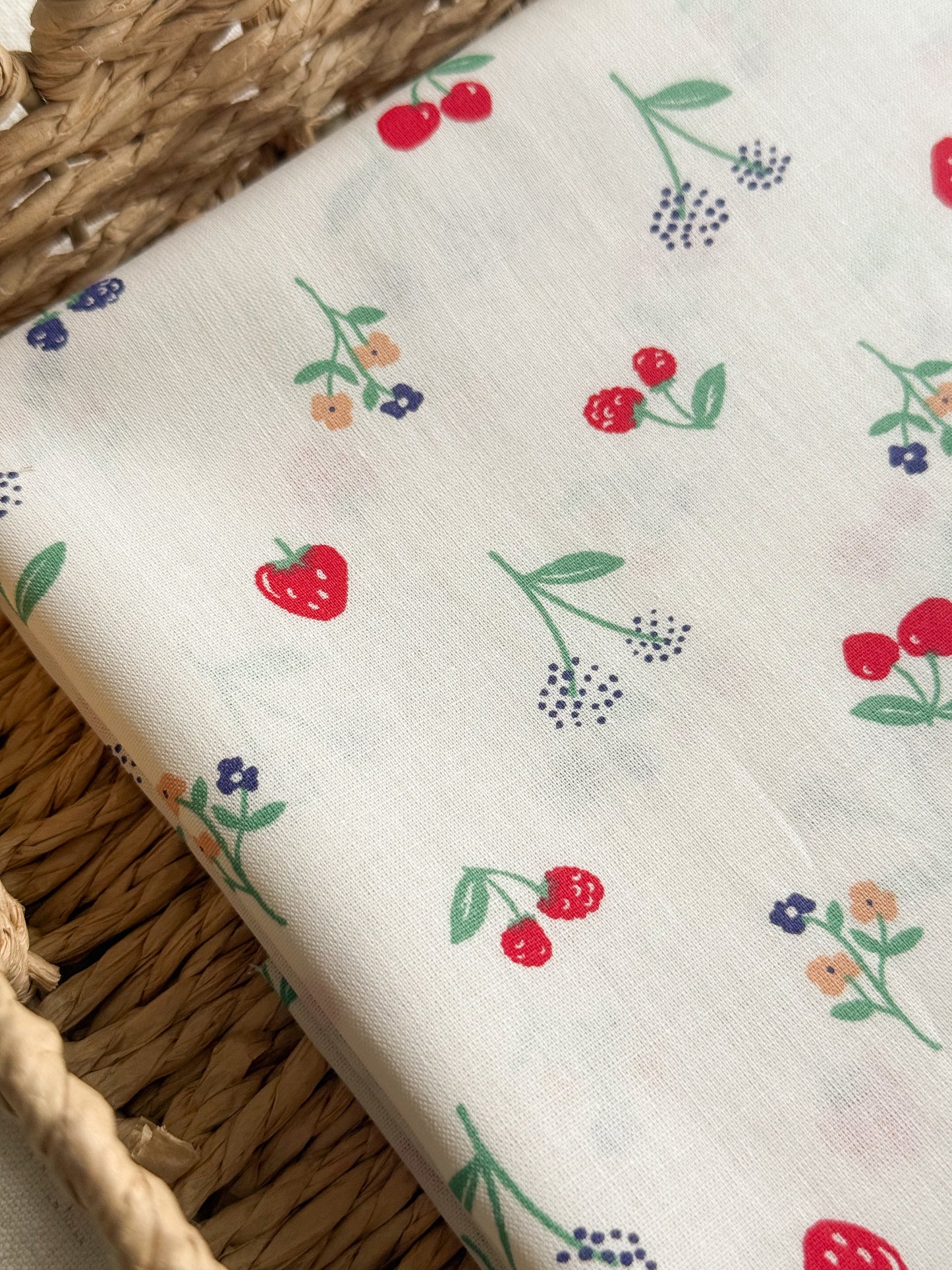Cotton Poplin Fabric  - Summer Berries