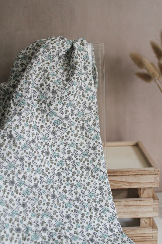 Organic Double Gauze - Blue Meadow