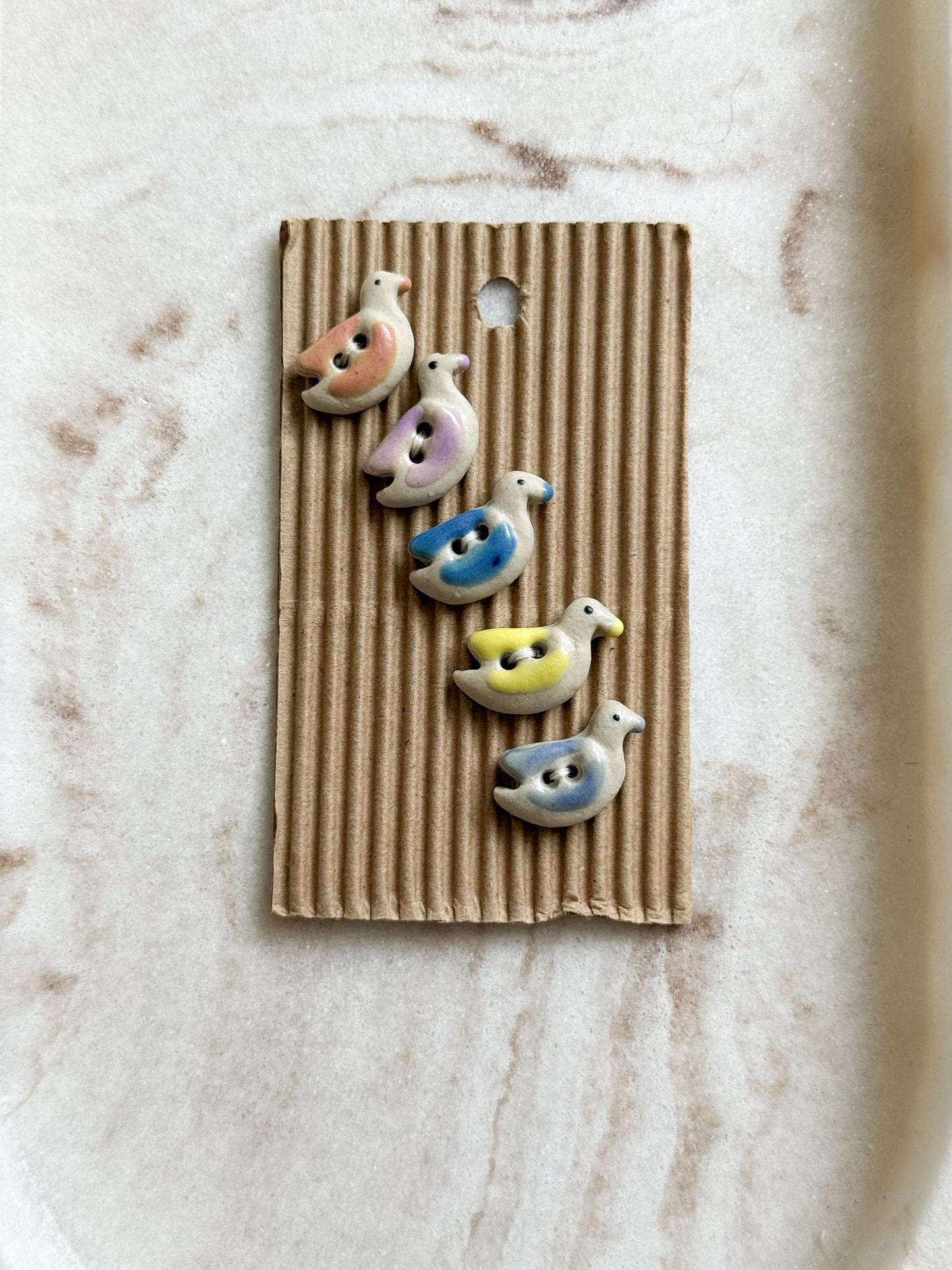 Handmade Birds Sewing Buttons - 20mm - Pack of 5