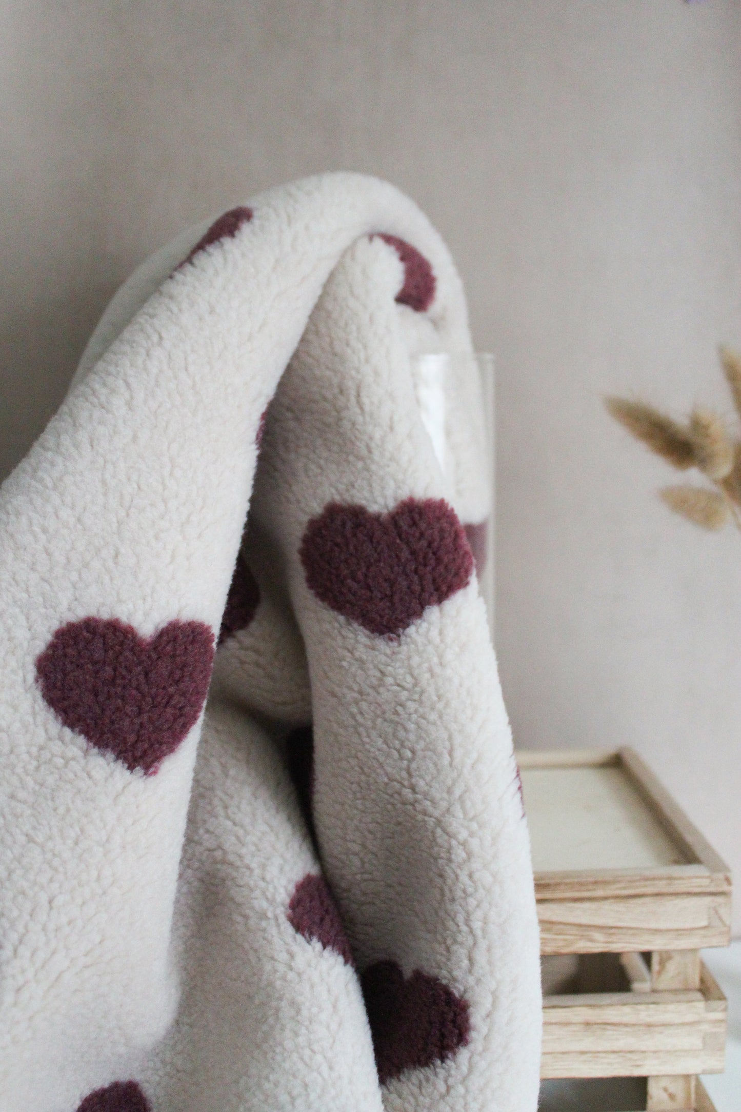 Soft Teddy - Maroon Hearts